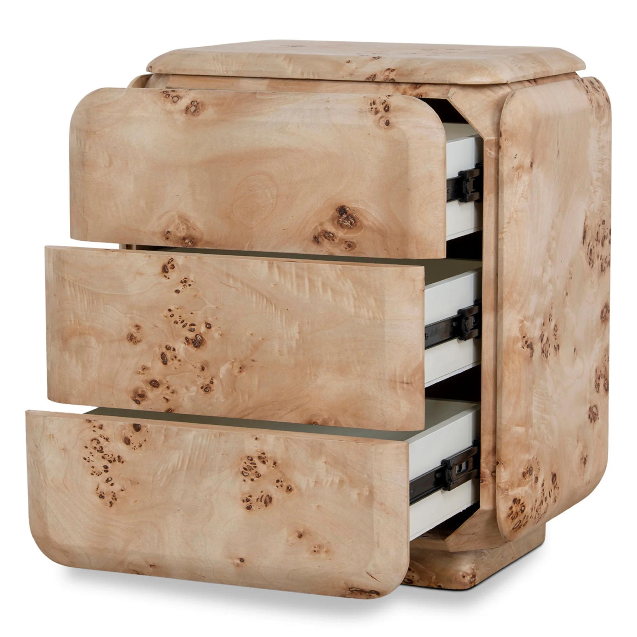 CST10635-MK 51cm Bedside Table - Aspen Burls - Image 3