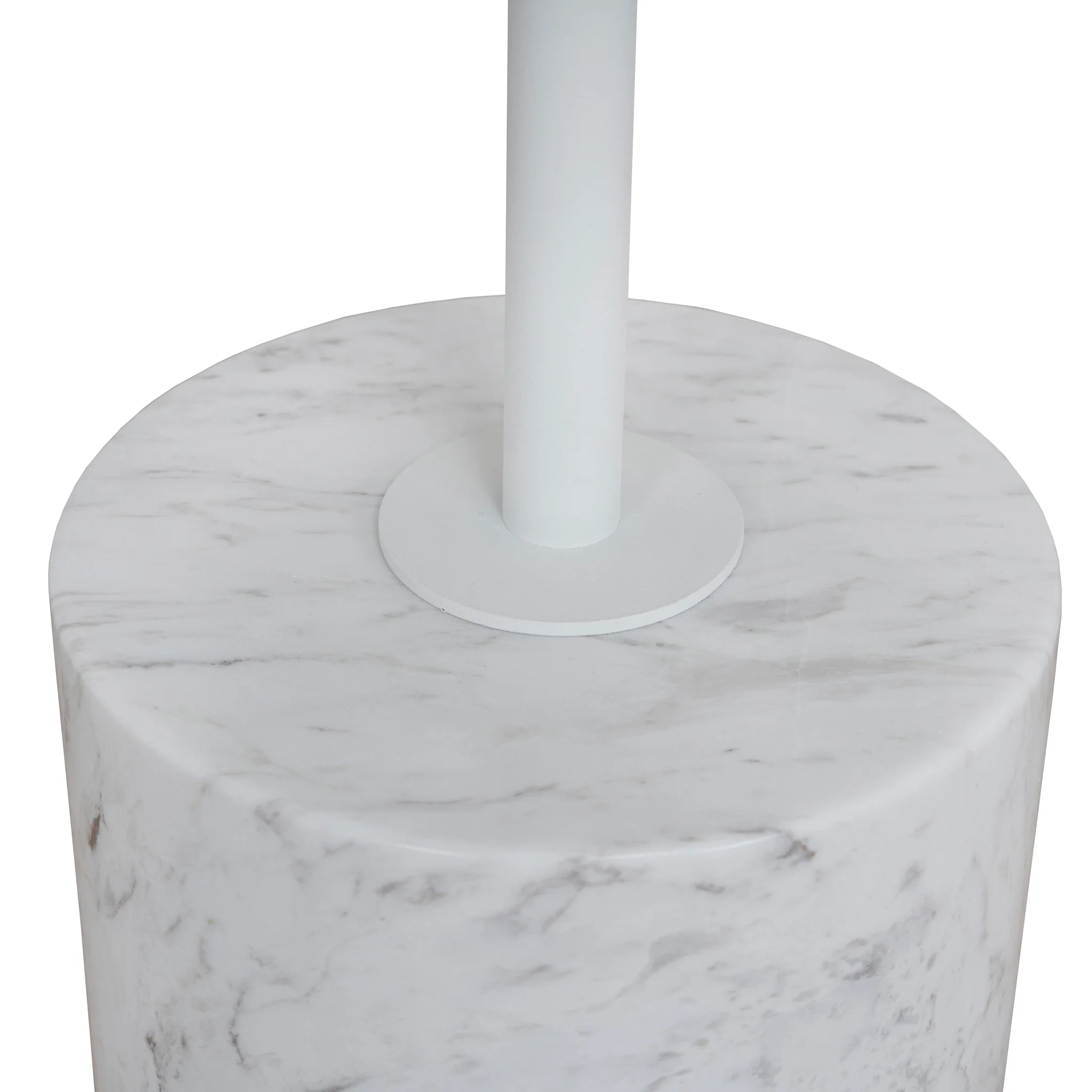 CST10979-NY 45cm Matte White Side Table - Carrara Marble - Image 6
