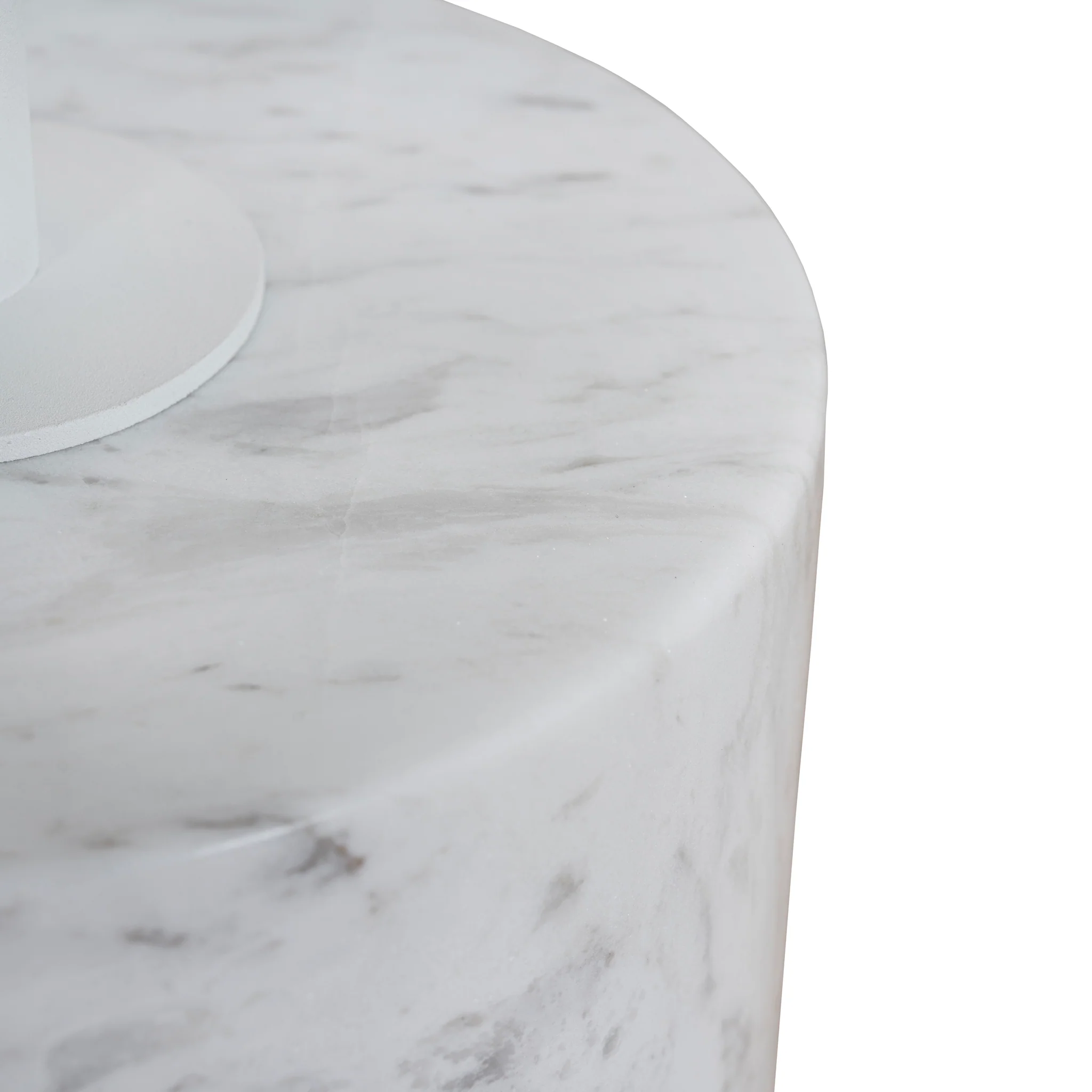 CST10979-NY 45cm Matte White Side Table - Carrara Marble - Image 9