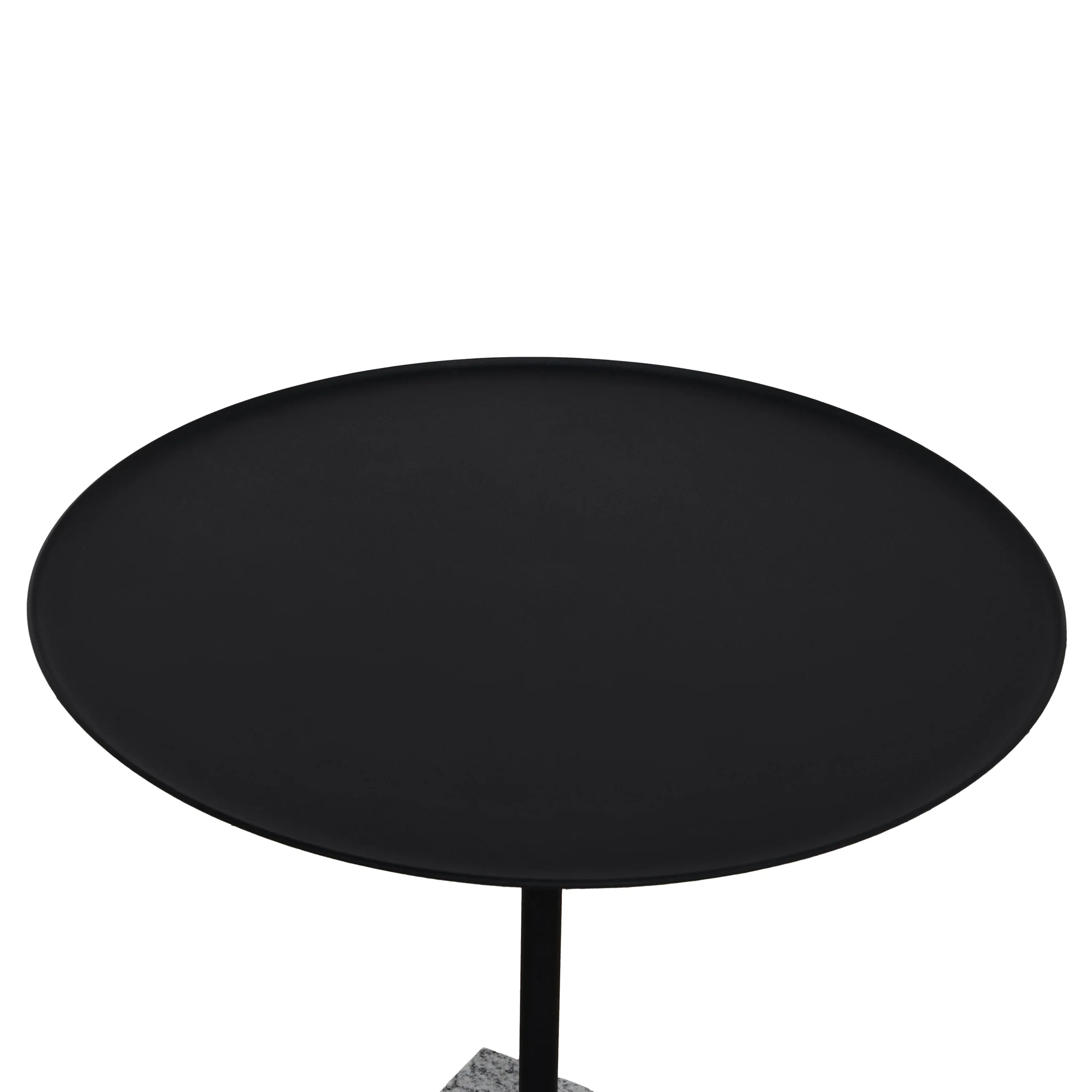 CST10980-NY 45cm Matte Black Side Table - Faceted Granite Marble - Image 4