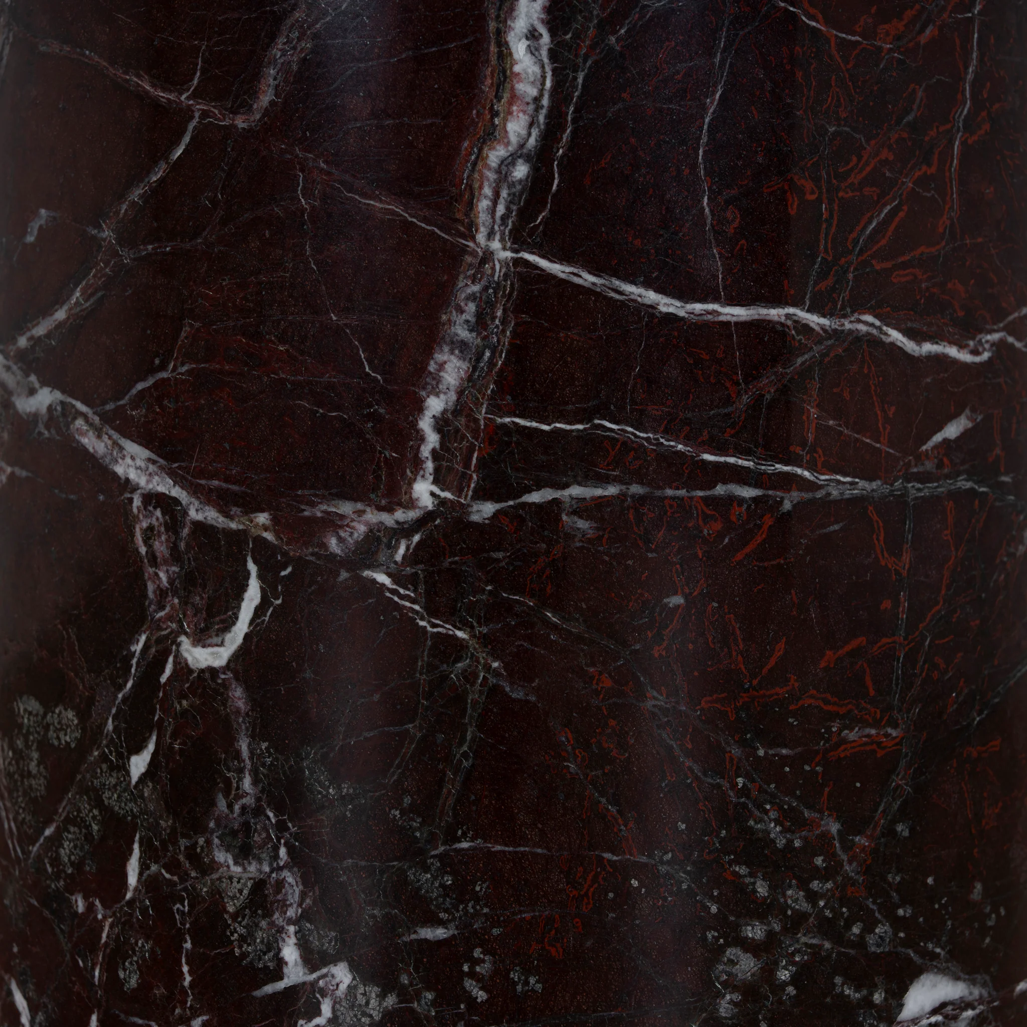 CST10981-NY 45cm Matte Black Side Table - Rosso Levanto Marble - Image 10