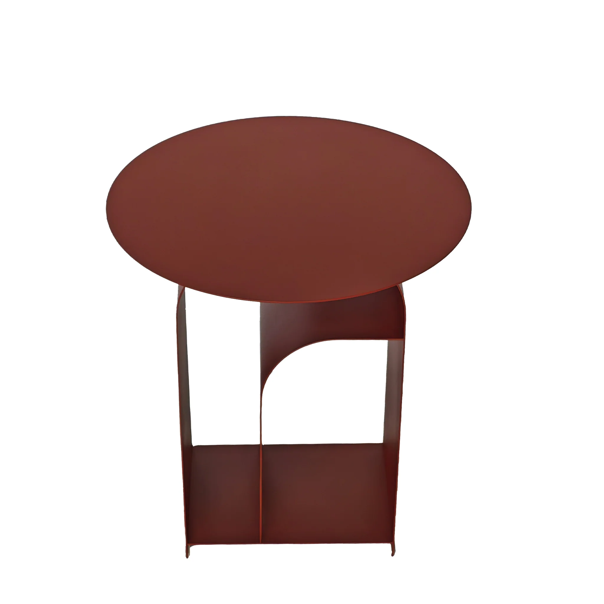 CST12072-BC 38cm Round Side Table - Burgandy Red - Image 3