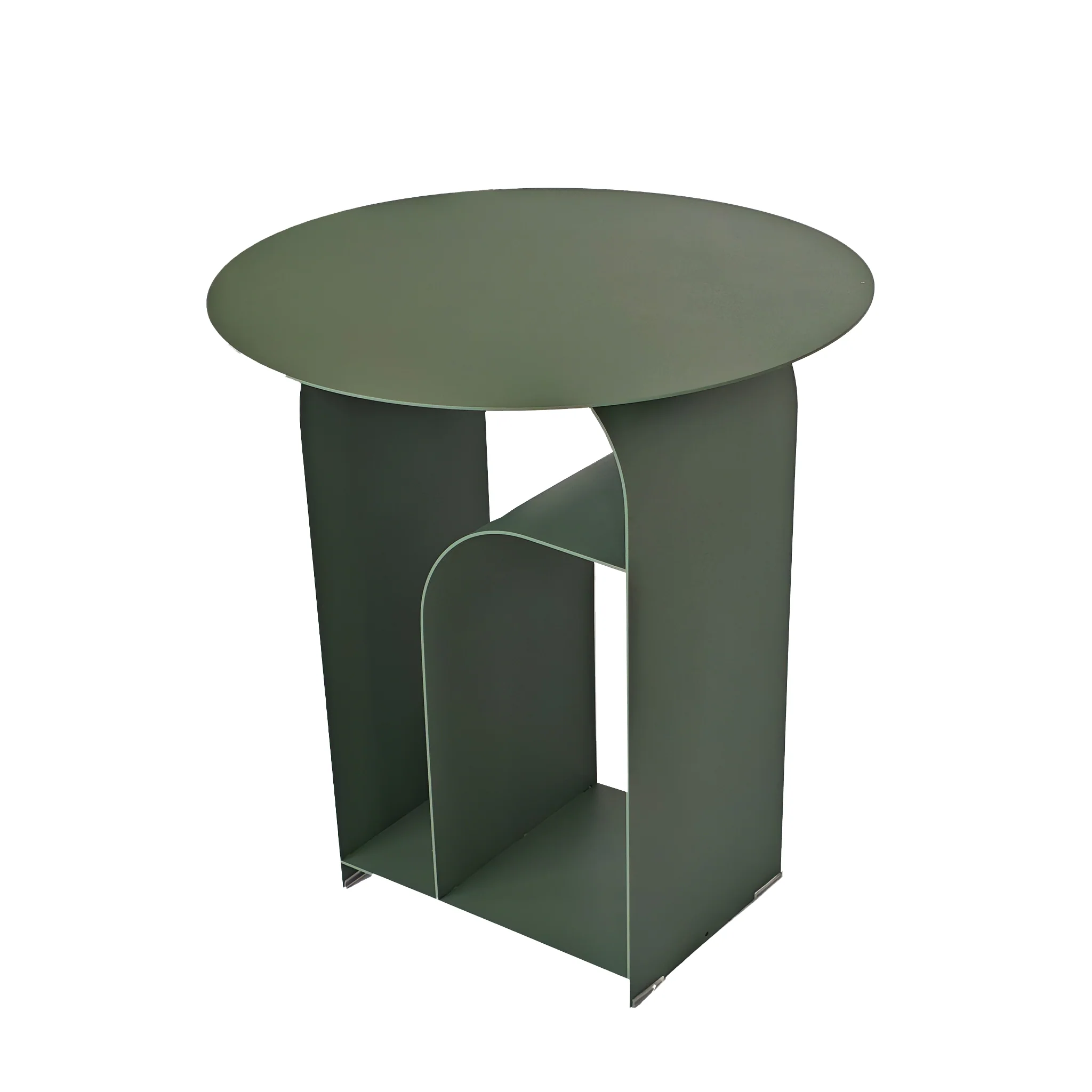 CST12073-BC 38cm Round Side Table - Sage Green