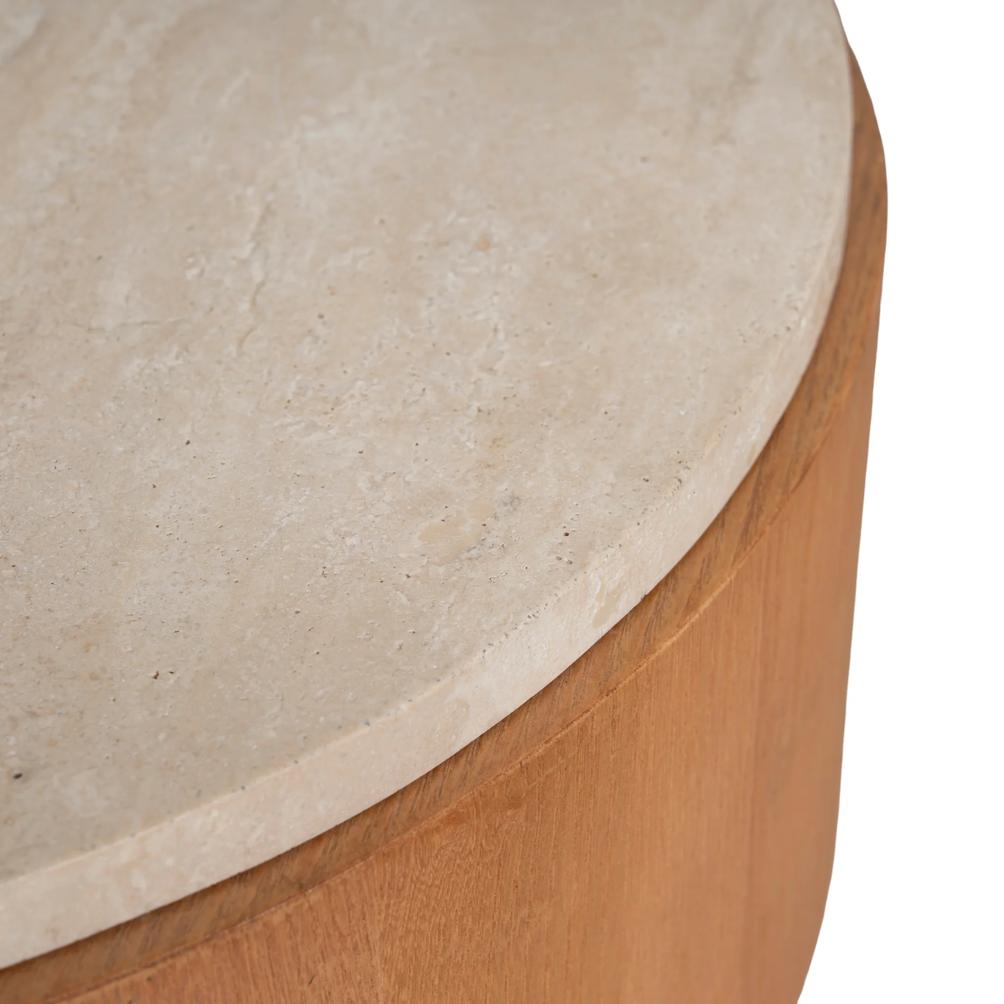 CST12149-NI 50cm Round Travertine Side Table - Natural - Image 7