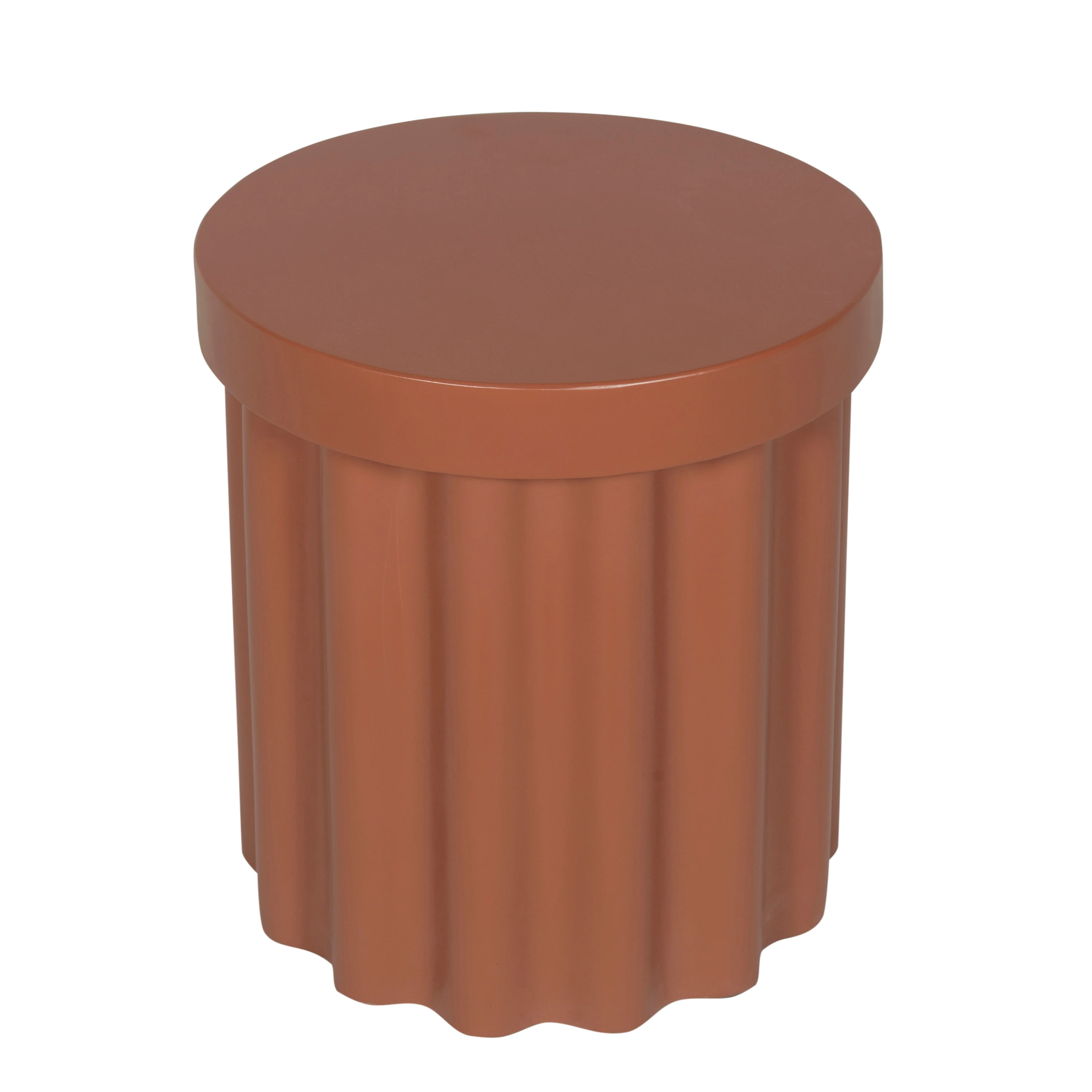 CST12291-CO 40cm Concrete Side Table - Terracotta - Image 5