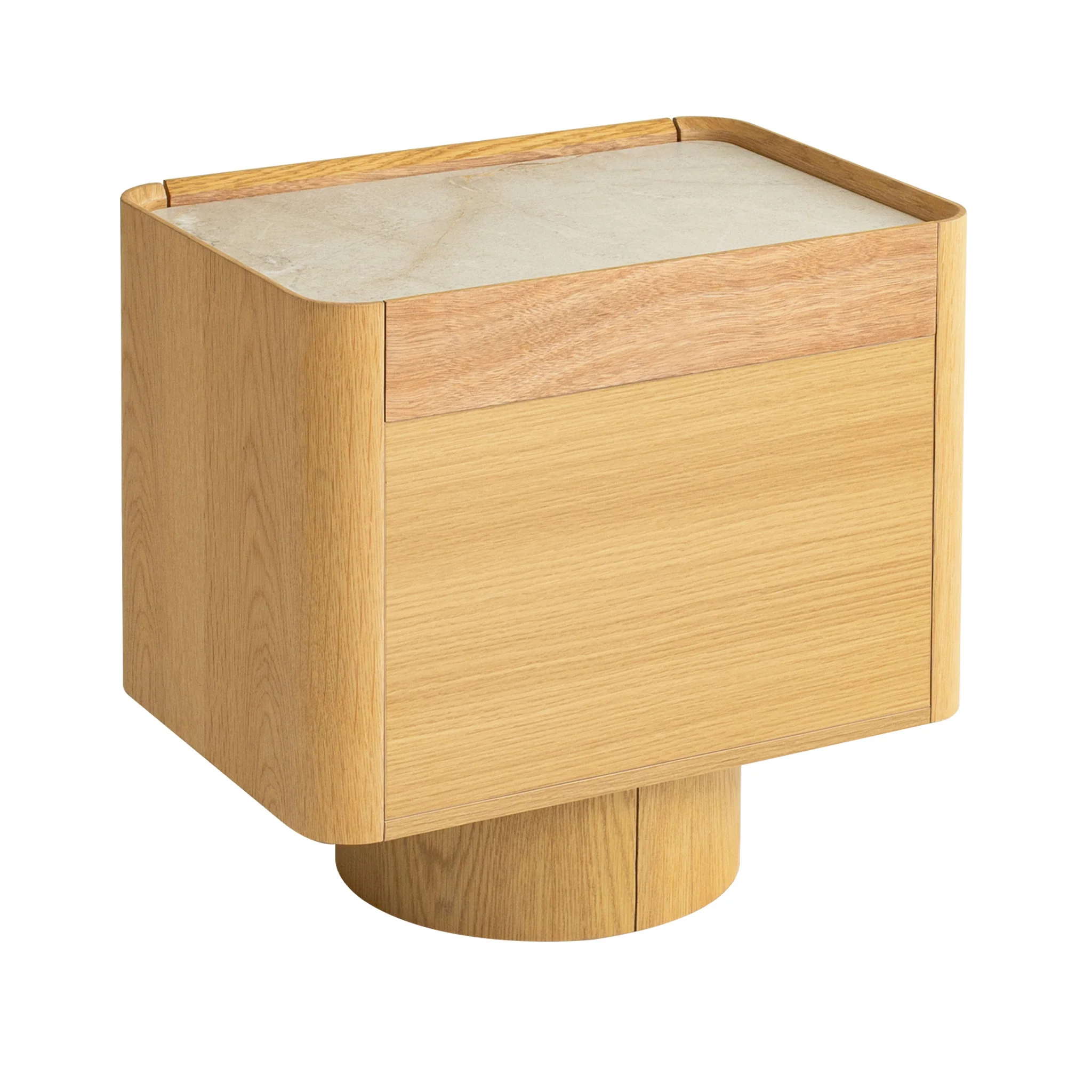 CST12554-IG Stone Top Bedside Table - Natural - Image 5