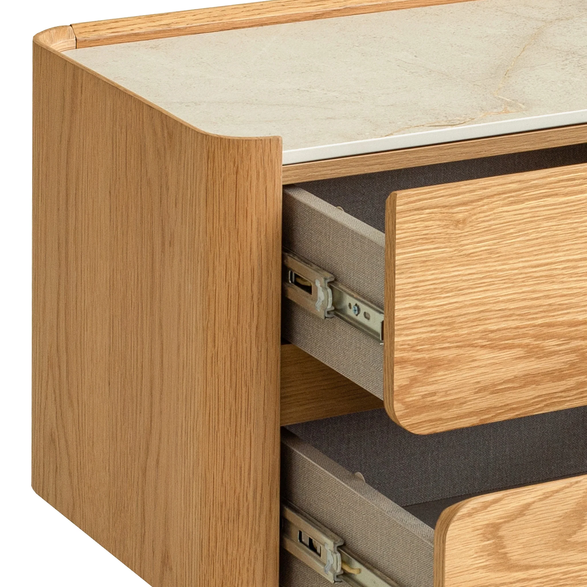 CST12554-IG Stone Top Bedside Table - Natural - Image 6