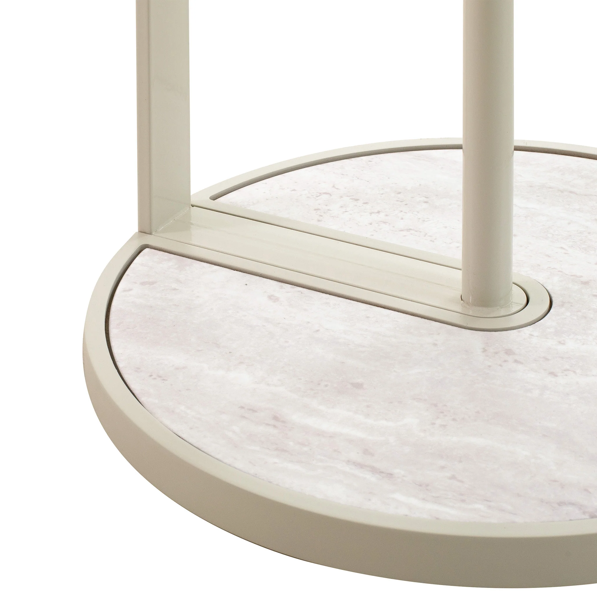 CST12573-IG Beige Glass Side Table - Warm Grey - Image 6