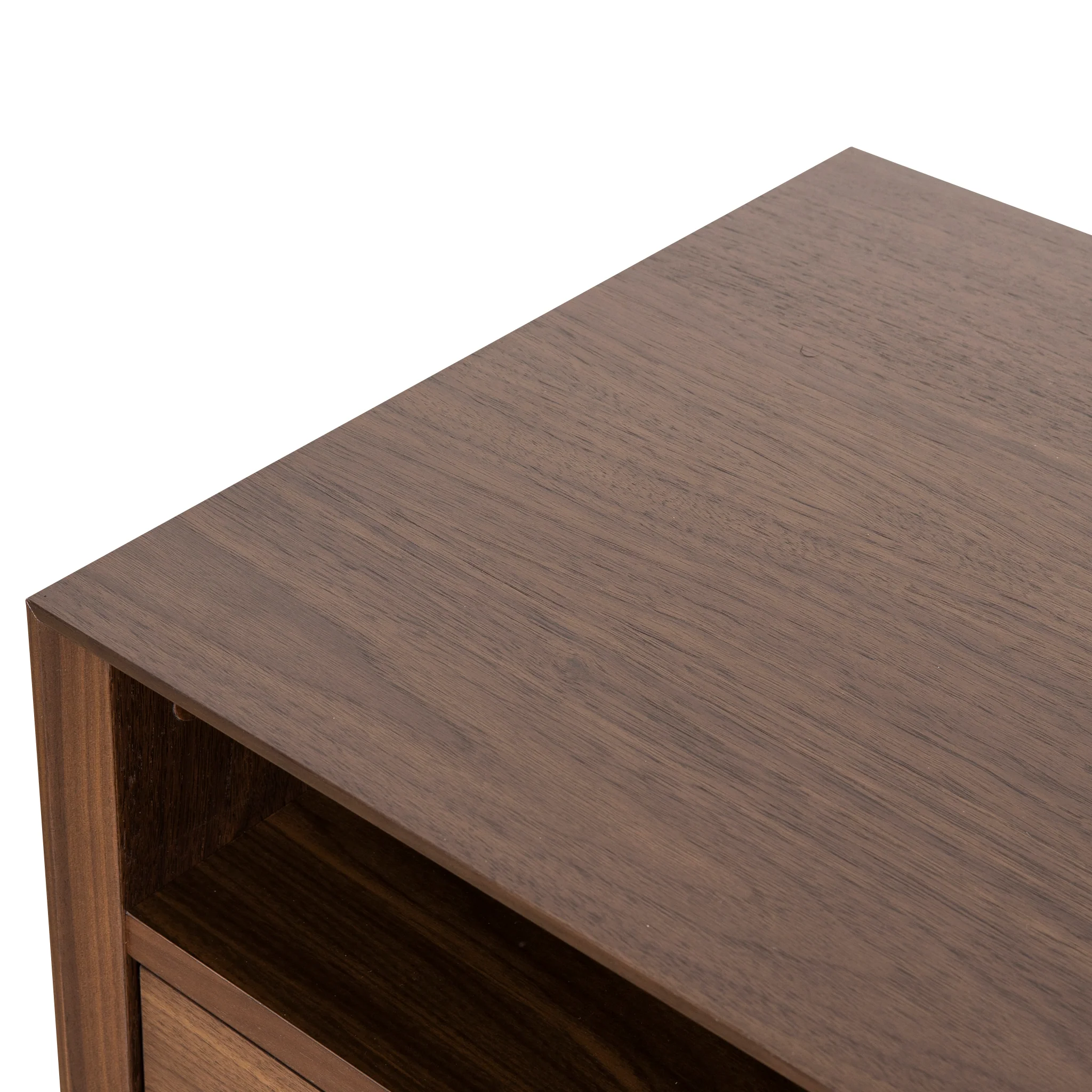 CST221WAL-VN SQ Wooden Bedside Table - Walnut - Image 13