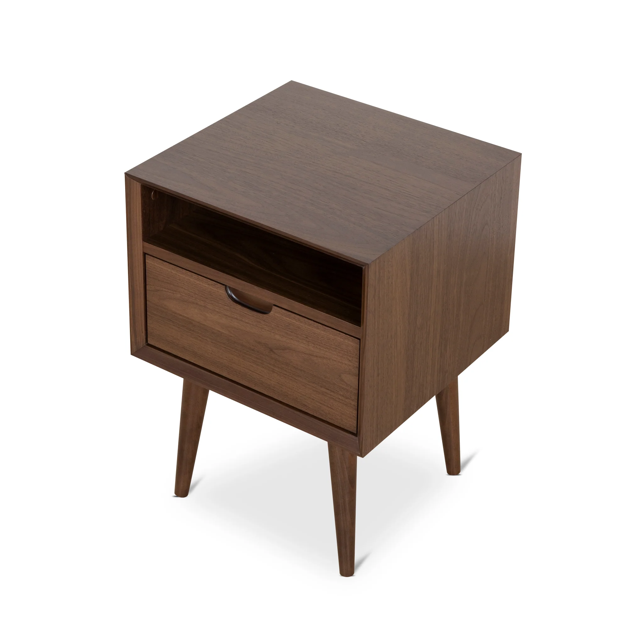 CST221WAL-VN SQ Wooden Bedside Table - Walnut - Image 7