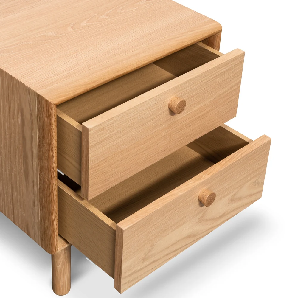 CST2324-VN 2 Drawer Side Table - Oak - Image 10