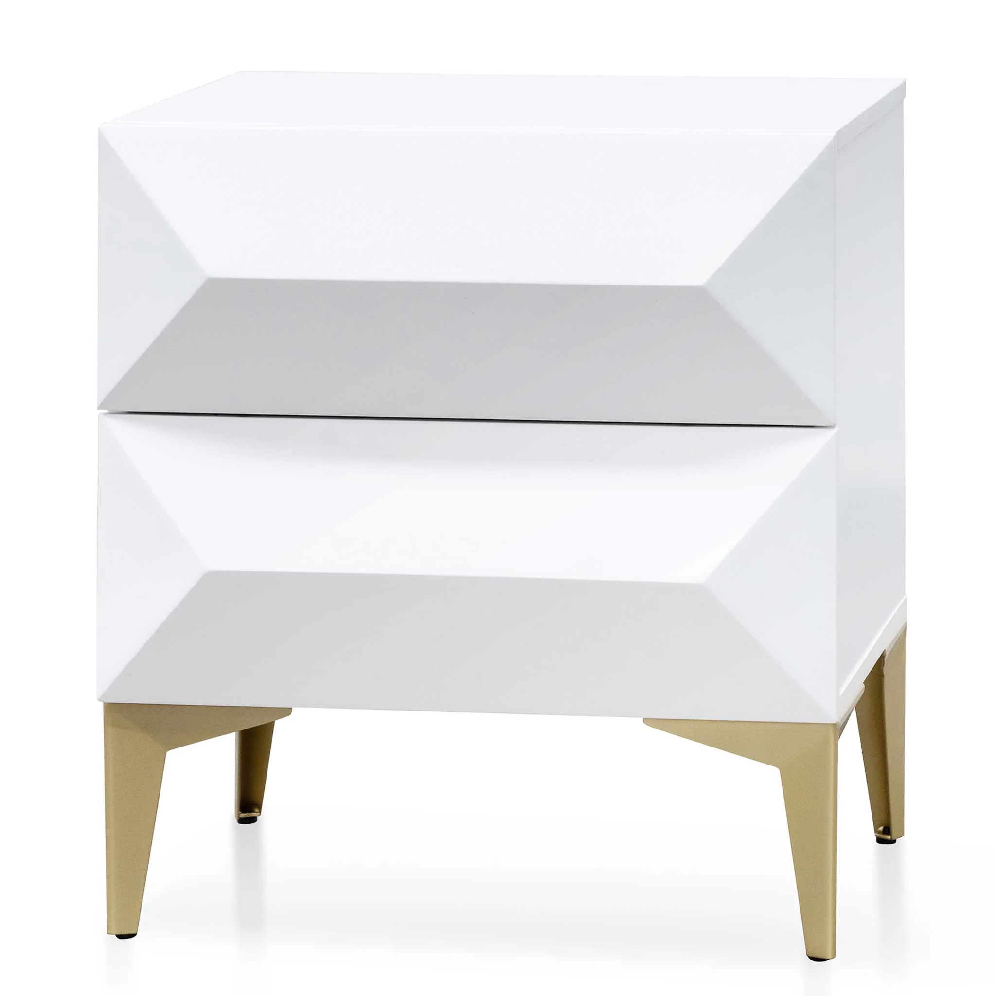 CST6410-IG Wooden Side Table - White with Gold Legs - Image 2