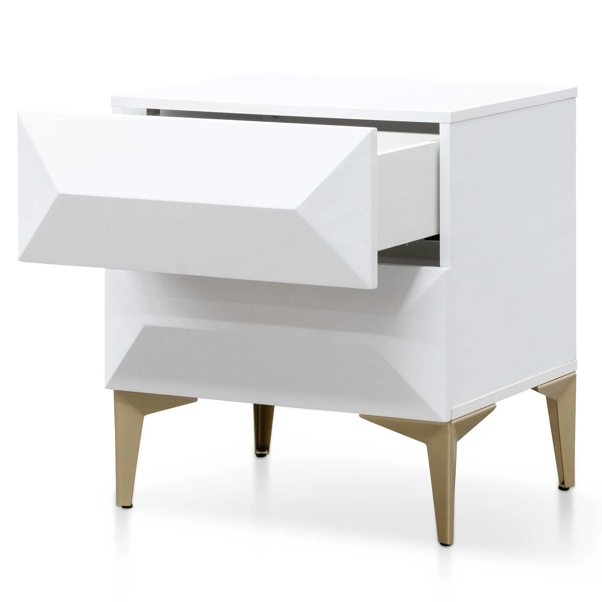 CST6410-IG Wooden Side Table - White with Gold Legs - Image 4