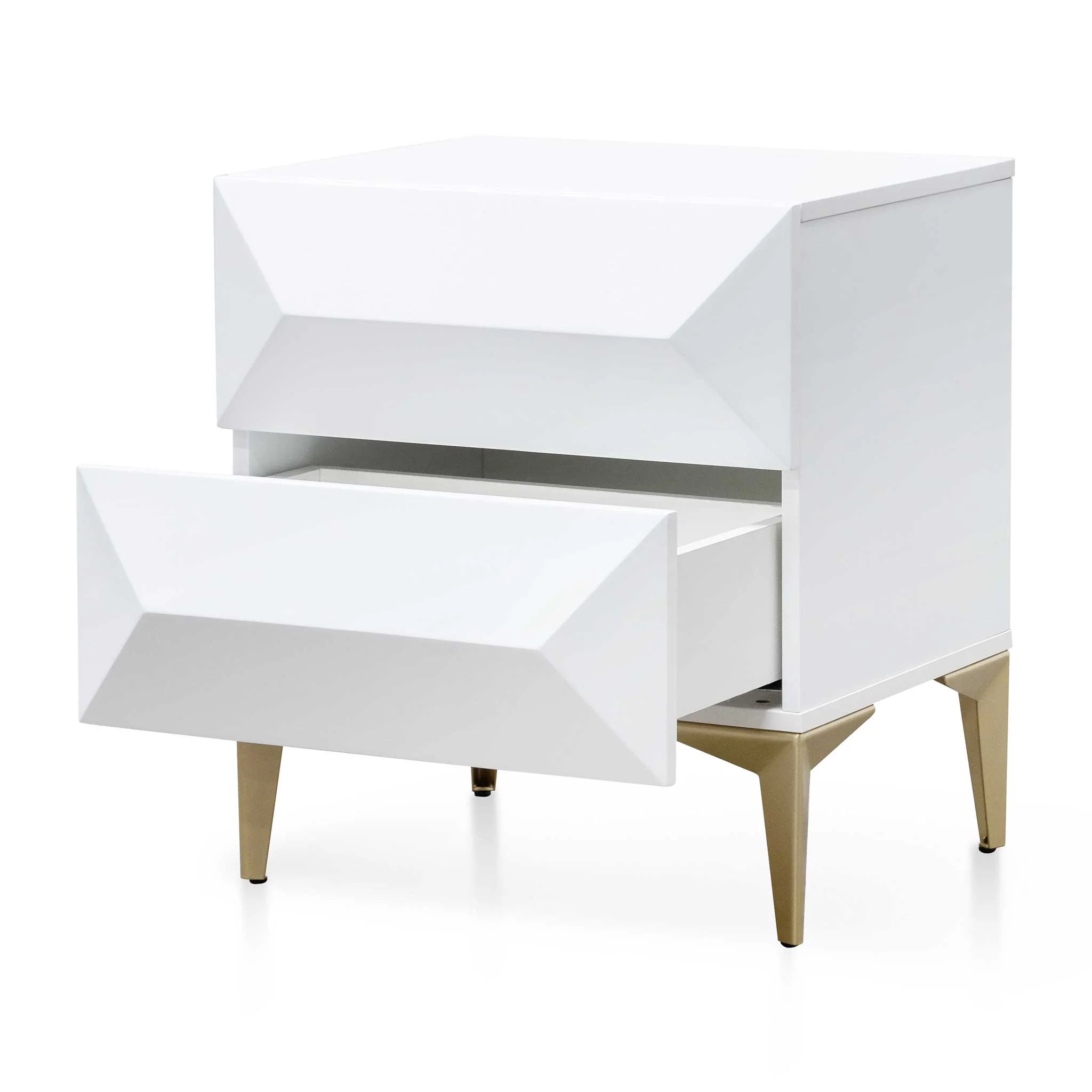CST6410-IG Wooden Side Table - White with Gold Legs - Image 5