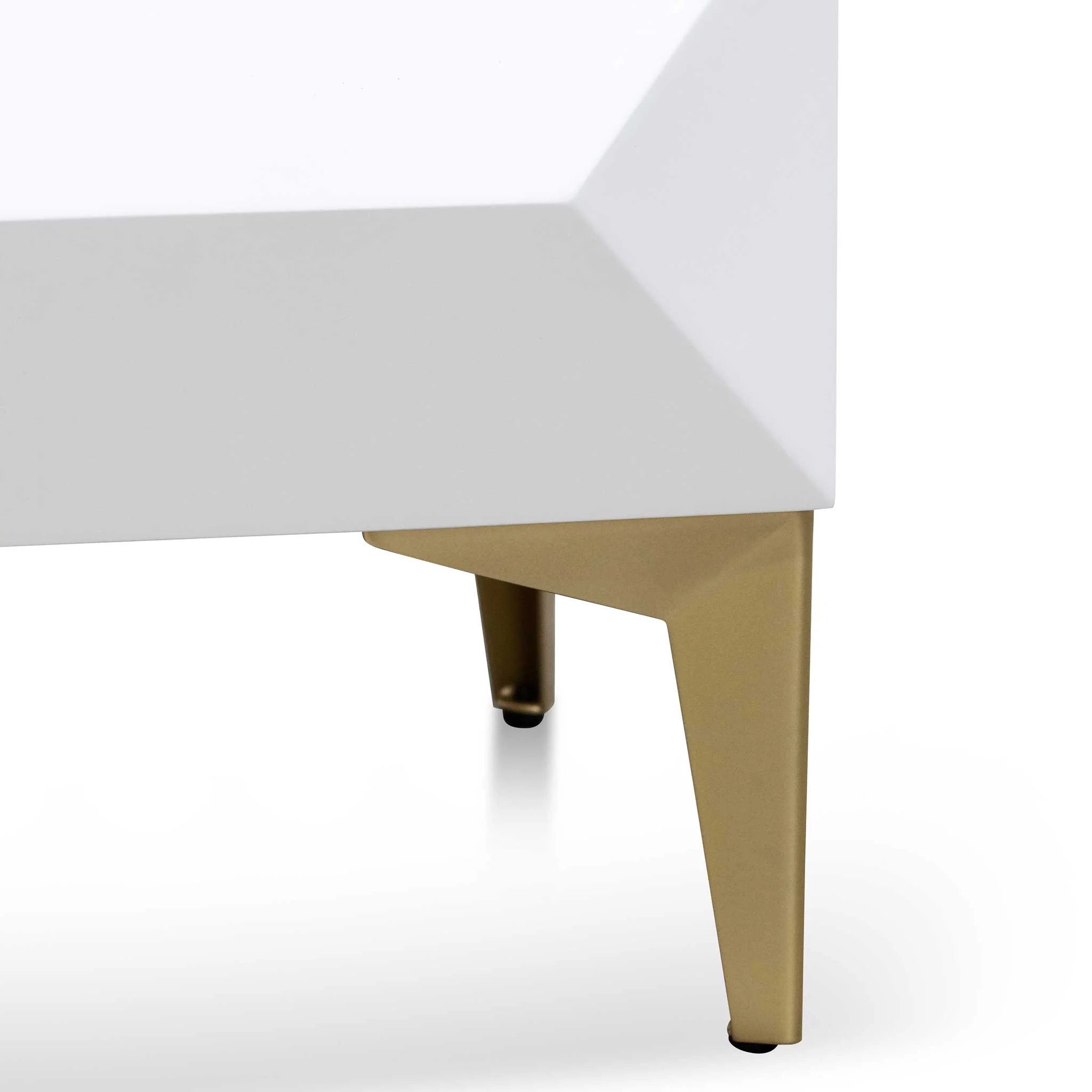 CST6410-IG Wooden Side Table - White with Gold Legs - Image 8
