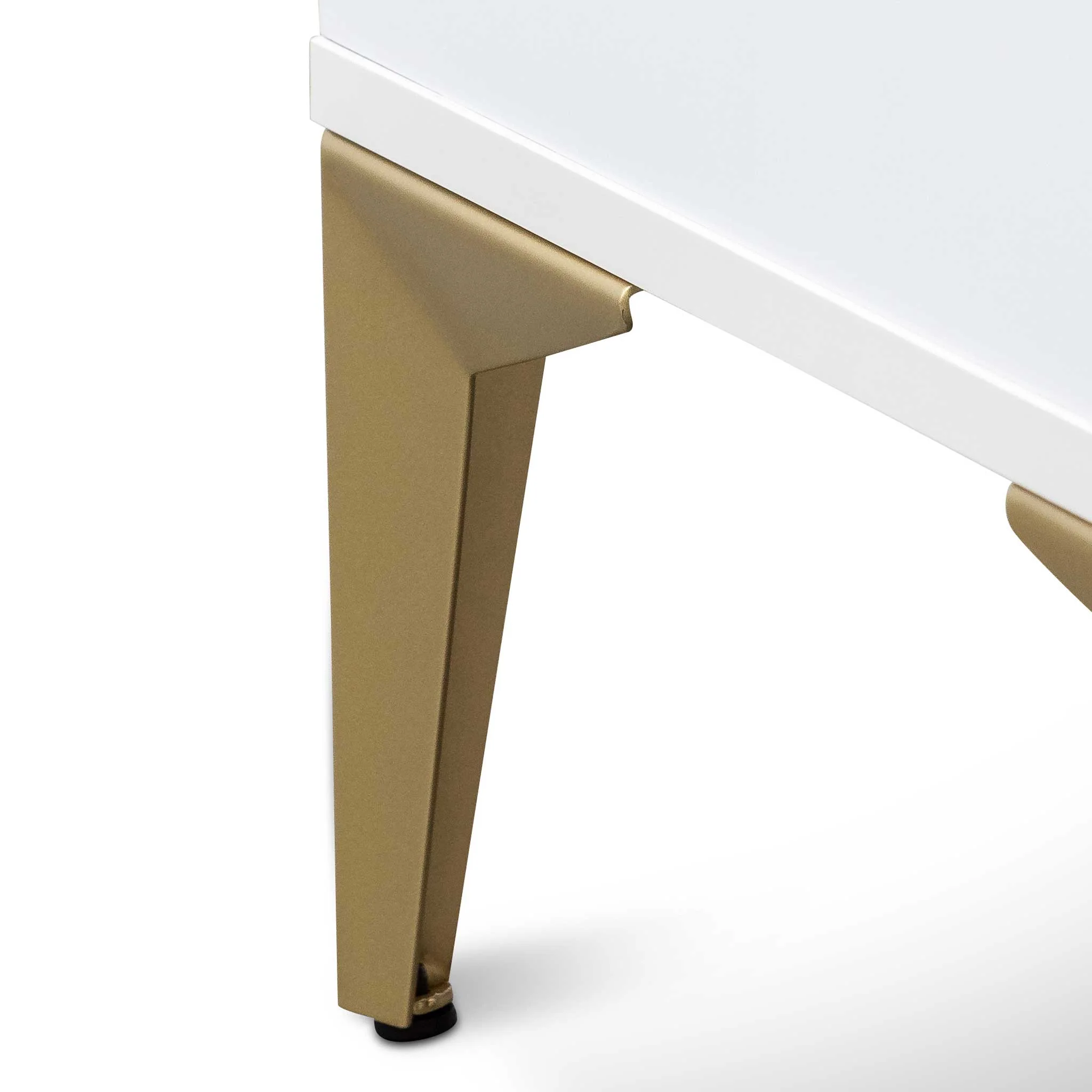 CST6410-IG Wooden Side Table - White with Gold Legs - Image 9