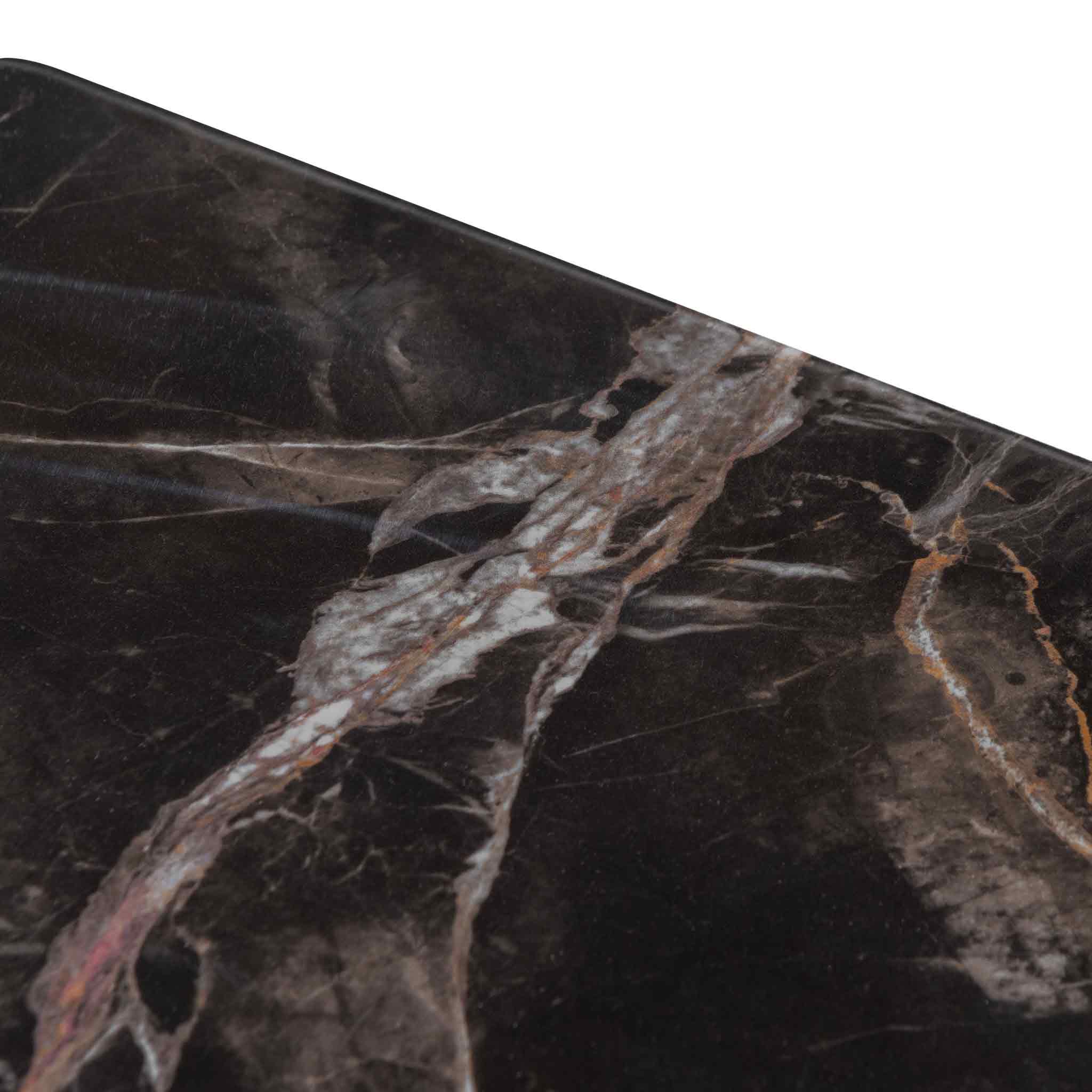 CST6529-CN Bedside Table - Black with Porcelain Marble Top - Image 9