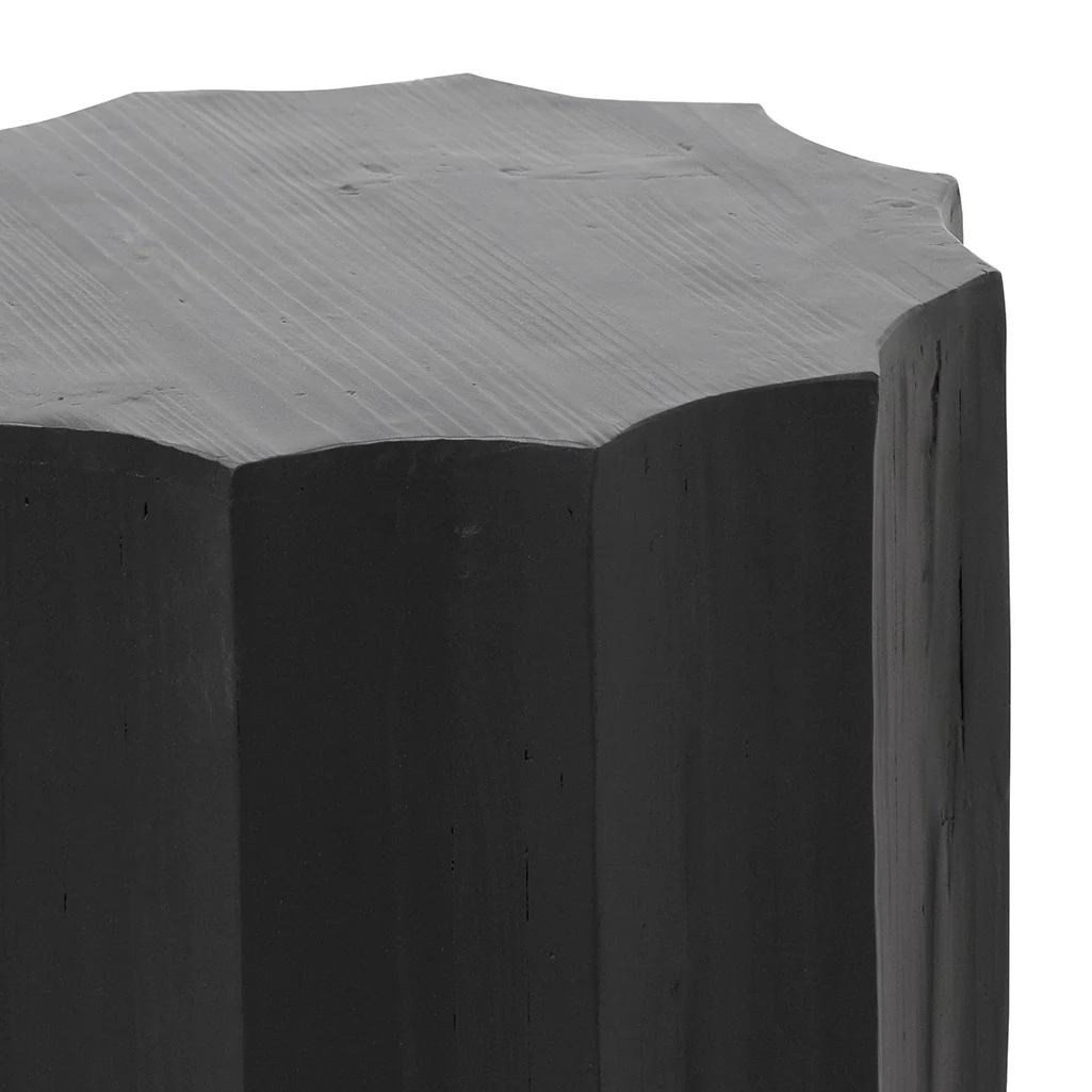 CST6779-NI 40cm (D) recycled Side Table - Full Black - Image 6