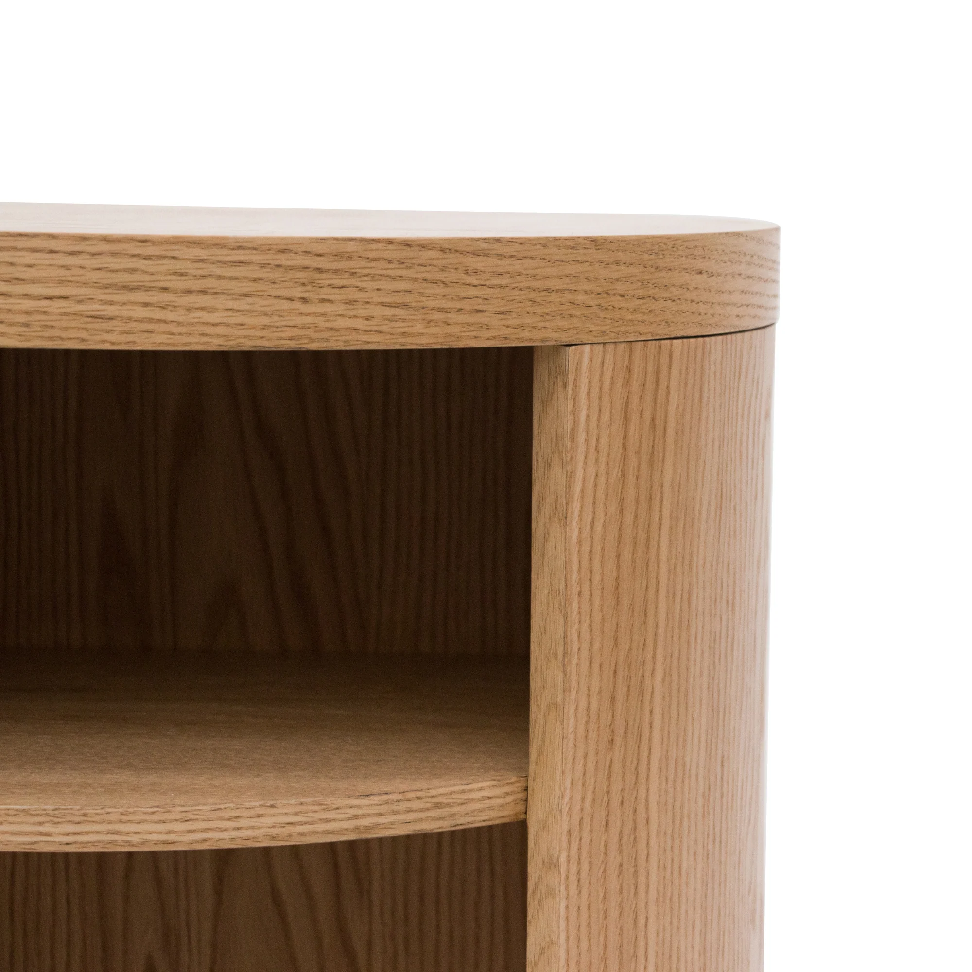 CST8085-BB Round Wooden Bedside Table - Natural - Image 5