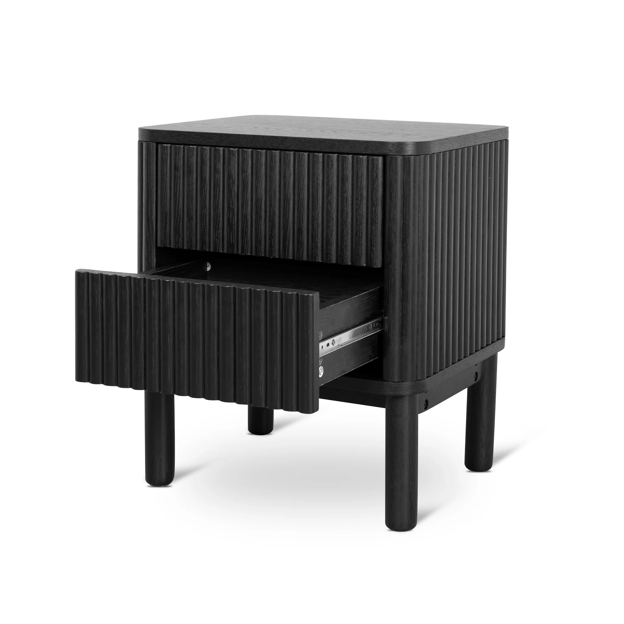 CST8628-KD Bedside Table - Full Black - Image 5