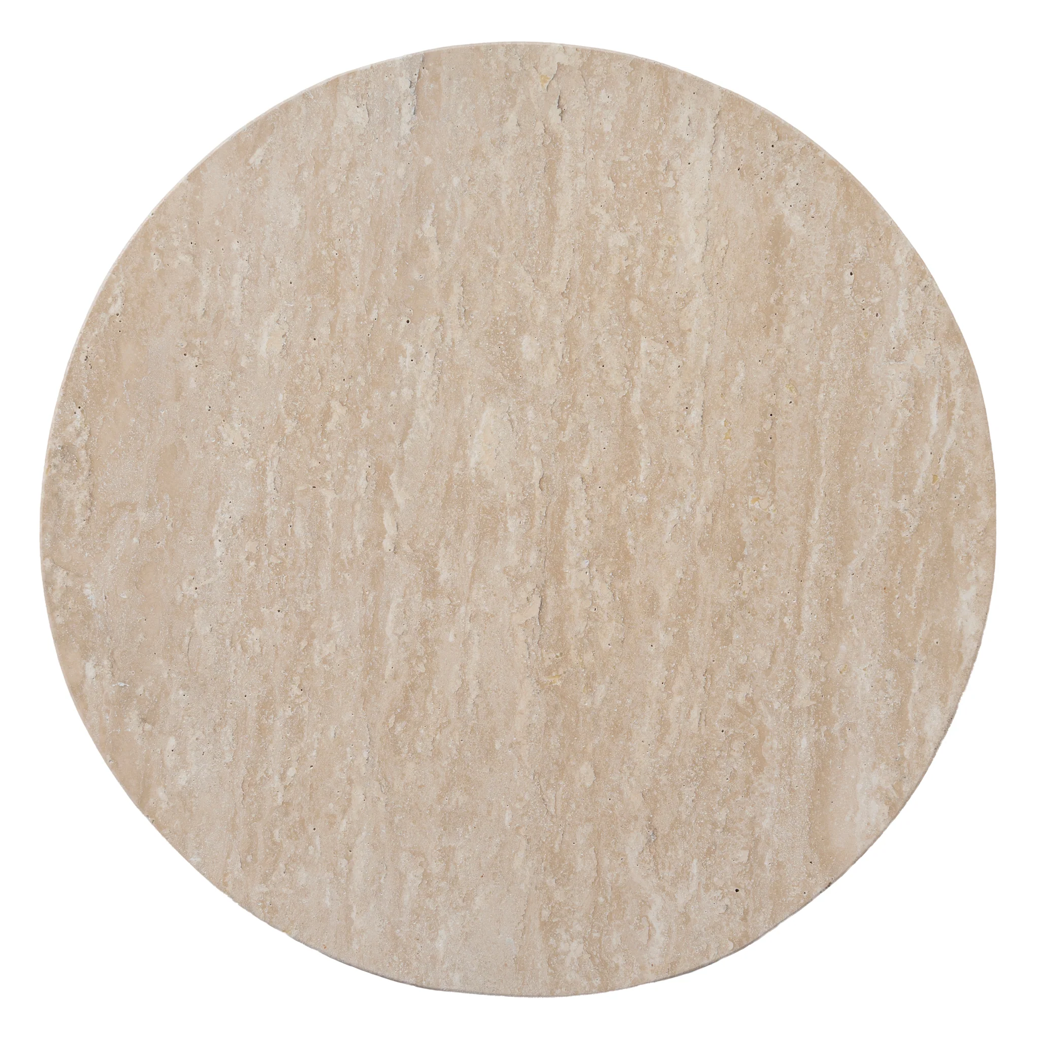 CST8665-NI Travertine Marble Round Side Table - Light Natural Elm - Image 11