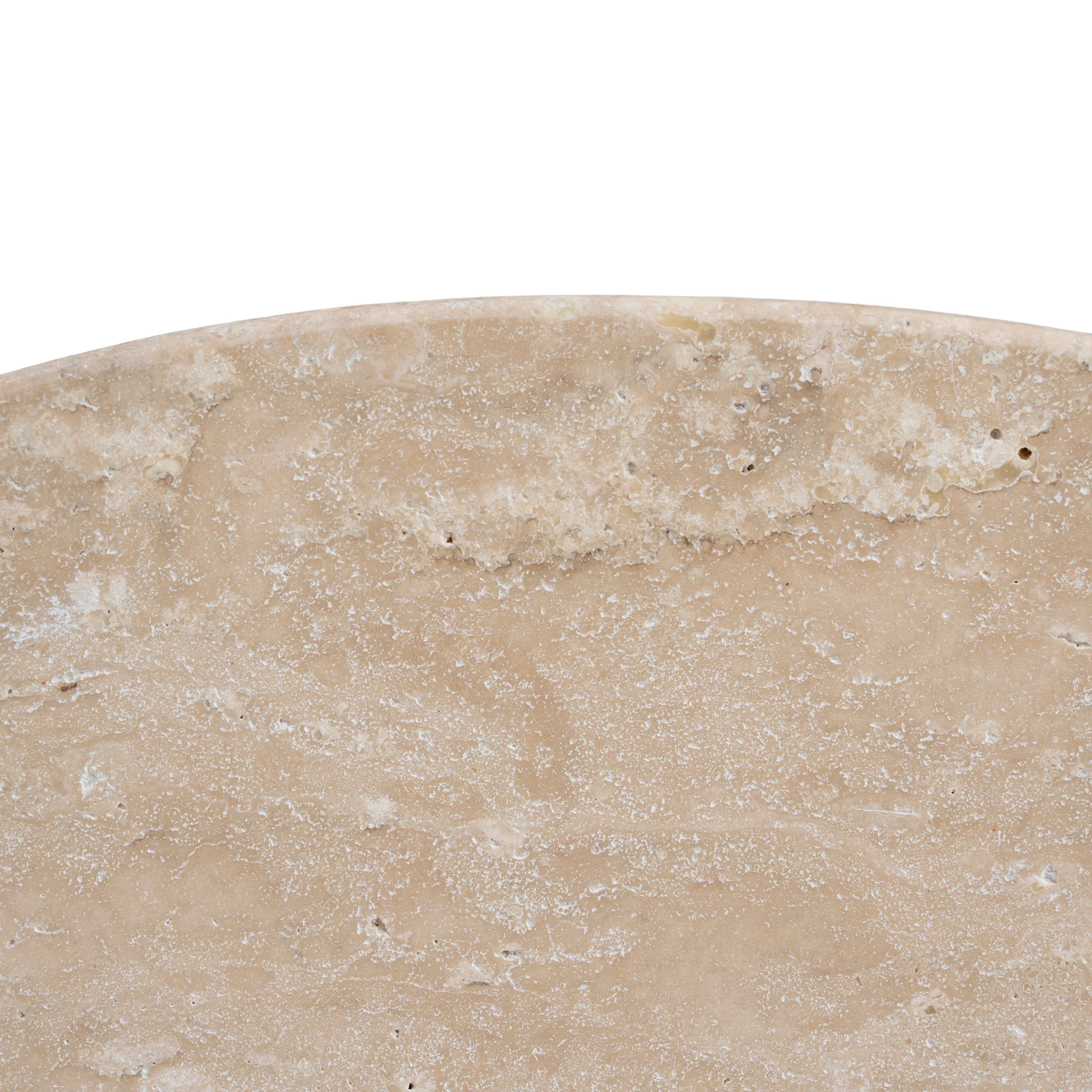 CST8665-NI Travertine Marble Round Side Table - Light Natural Elm - Image 12