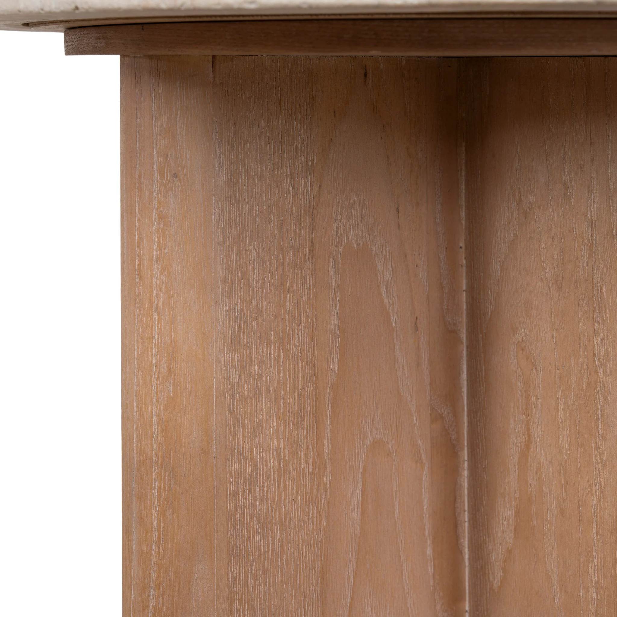 CST8665-NI Travertine Marble Round Side Table - Light Natural Elm - Image 7