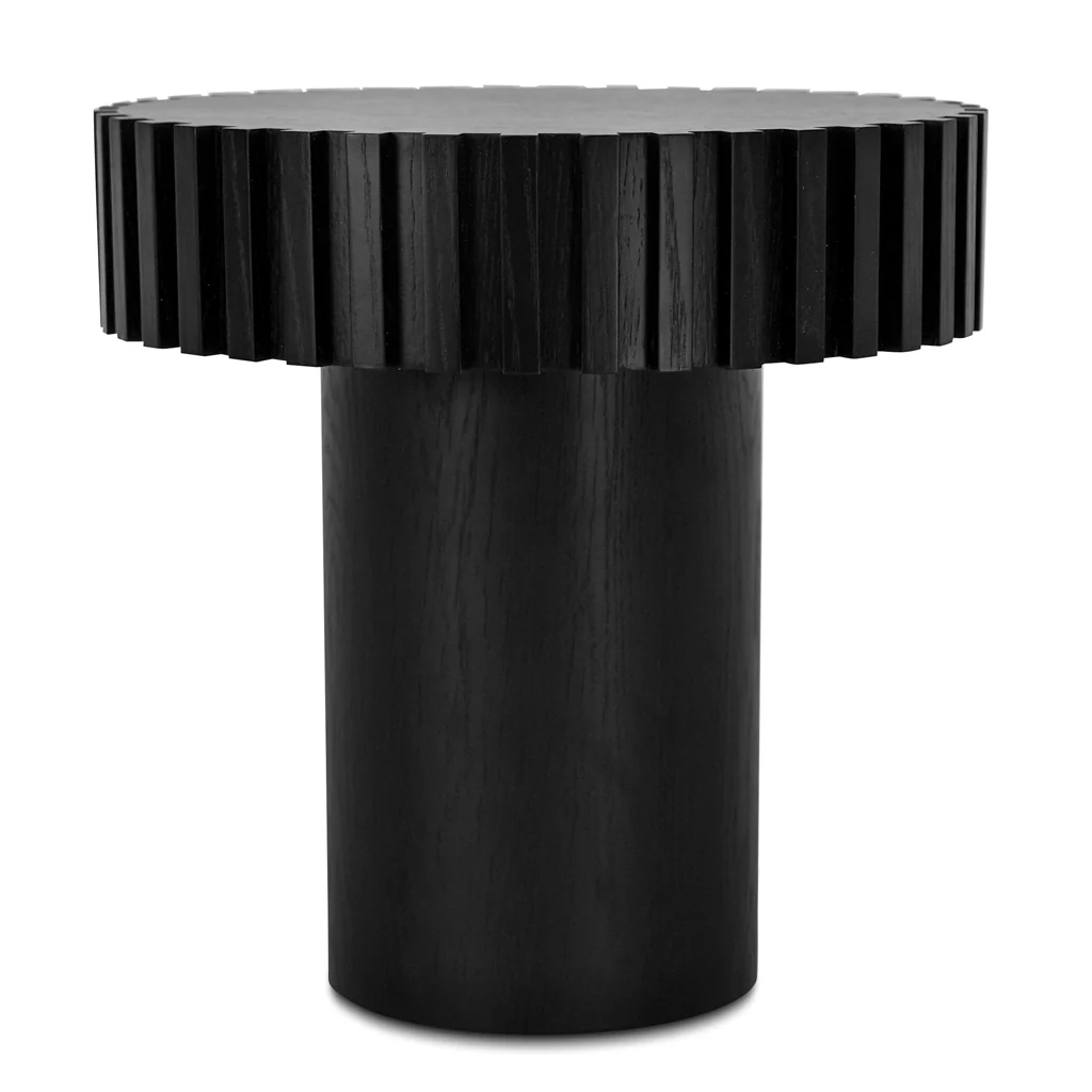 CST8676-CN 50cm Round Side Table - Full Black - Image 3