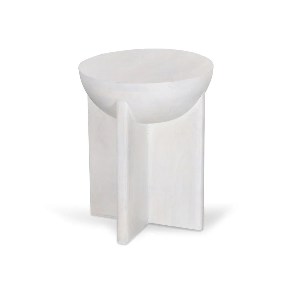 CST8725-RB 40cm Round Side Table - Cafe White - Image 2