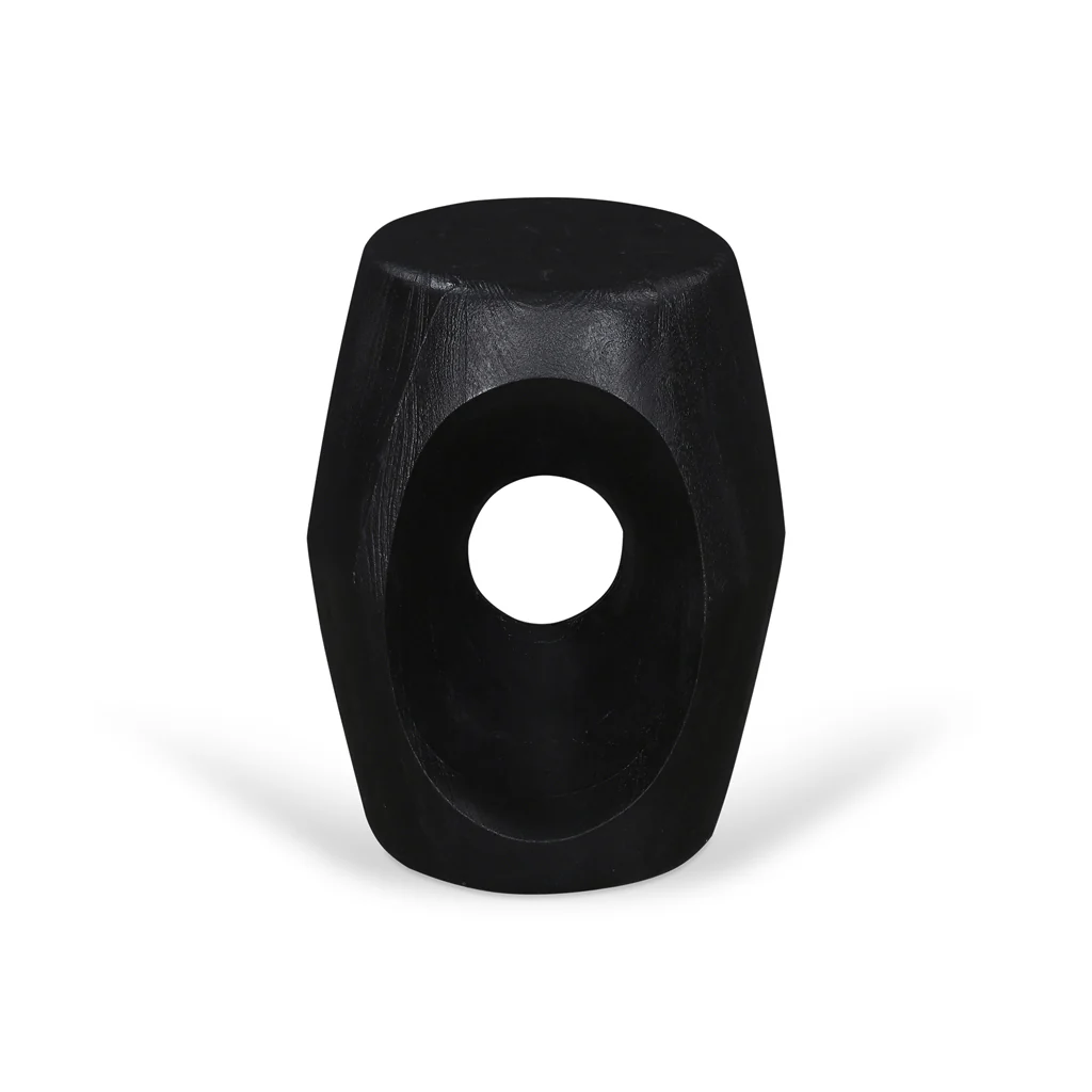 CST8730-RB 40cm Round Side Table - Full Black - Image 2