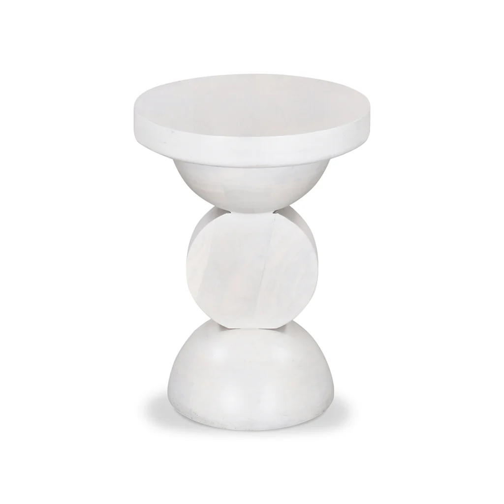 CST8731-RB 38cm Round Side Table - Cafe White - Image 2