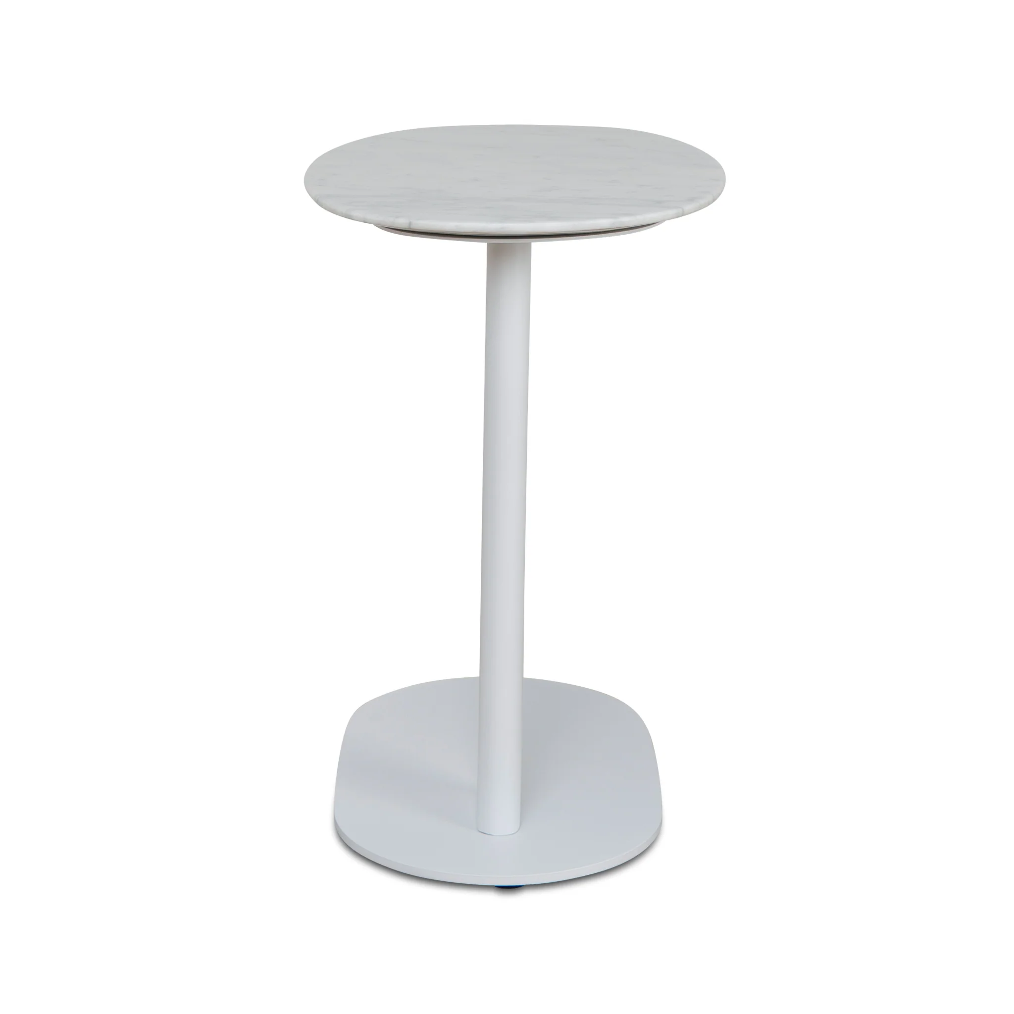 CST8793-NY 60cm Marble Side Table - White Base - Image 3
