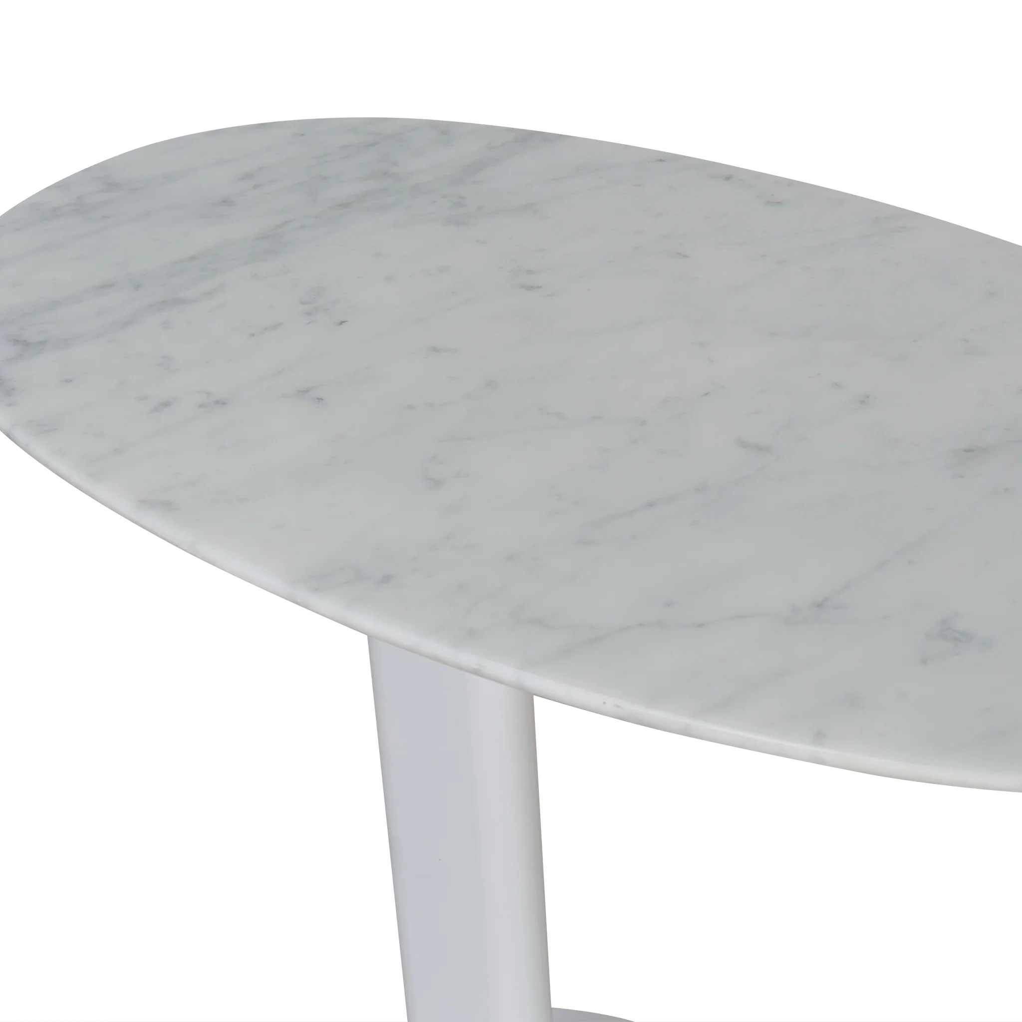 CST8793-NY 60cm Marble Side Table - White Base - Image 4