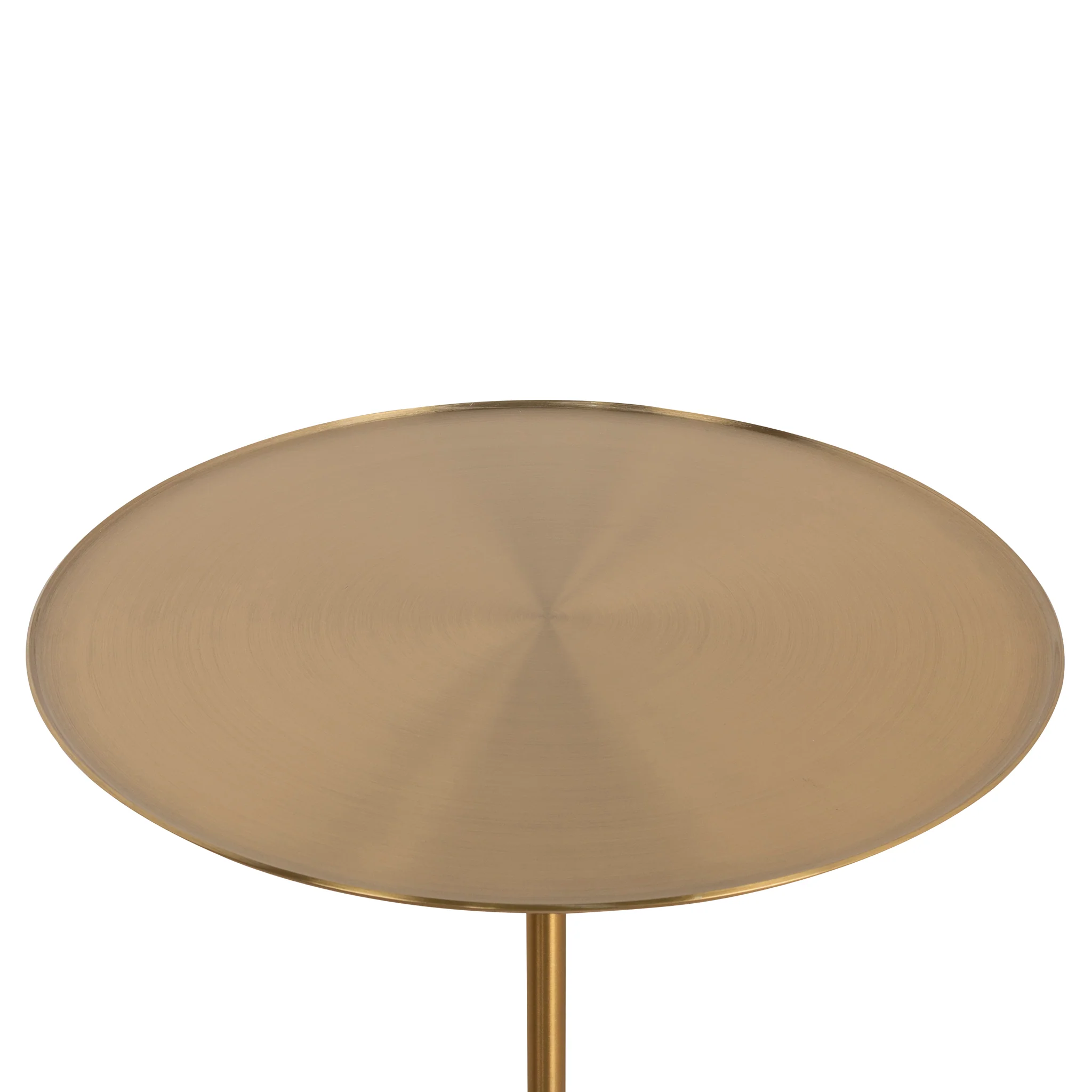 CST8795-NY 45cm Brushed Gold Side Table - Travertine - Image 4