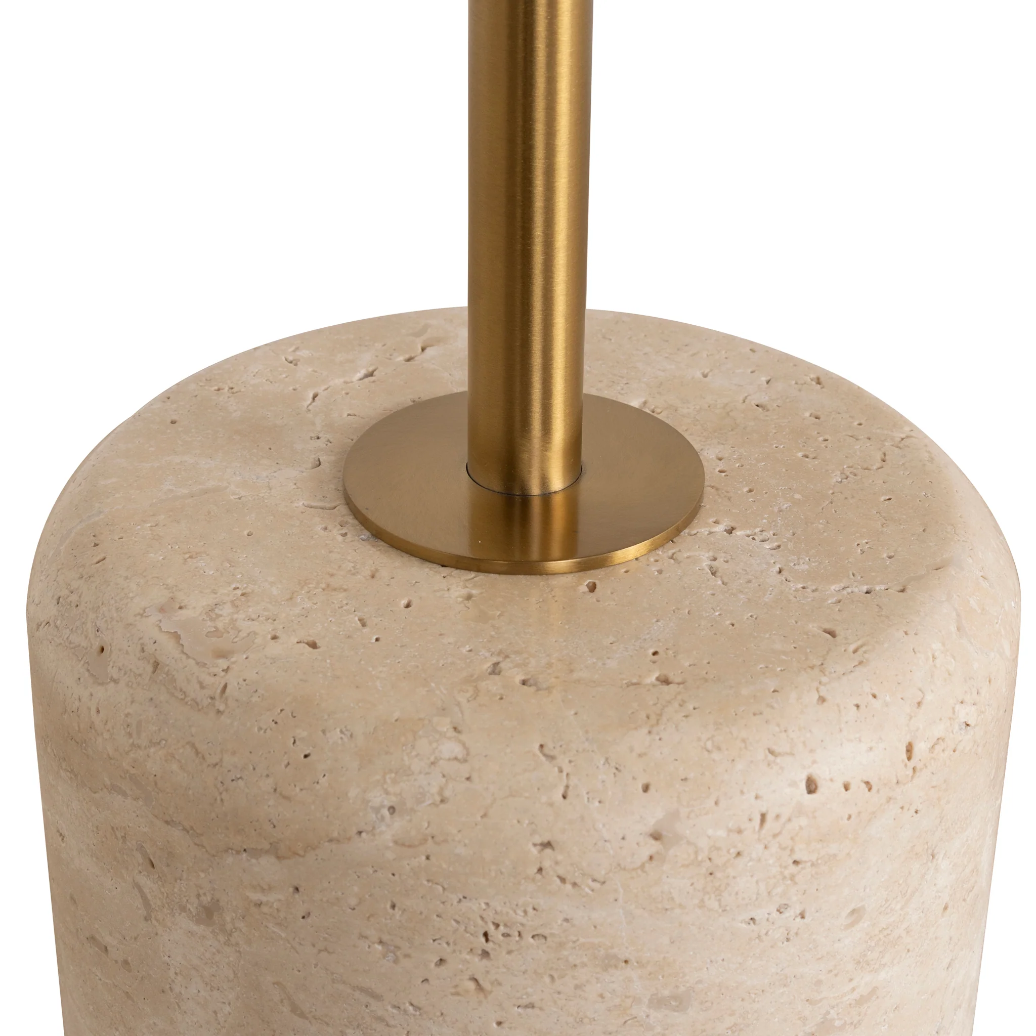 CST8795-NY 45cm Brushed Gold Side Table - Travertine - Image 6