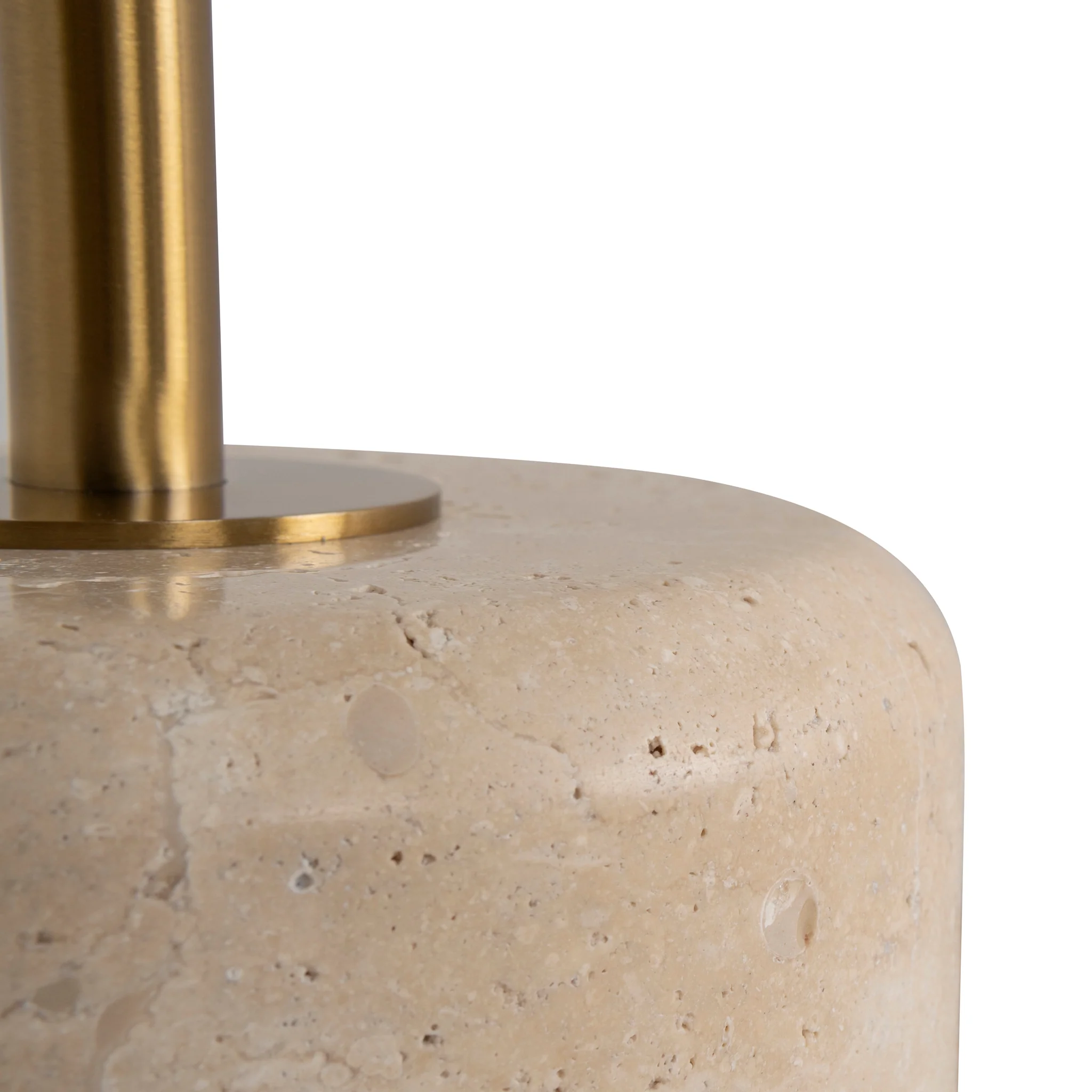 CST8795-NY 45cm Brushed Gold Side Table - Travertine - Image 9