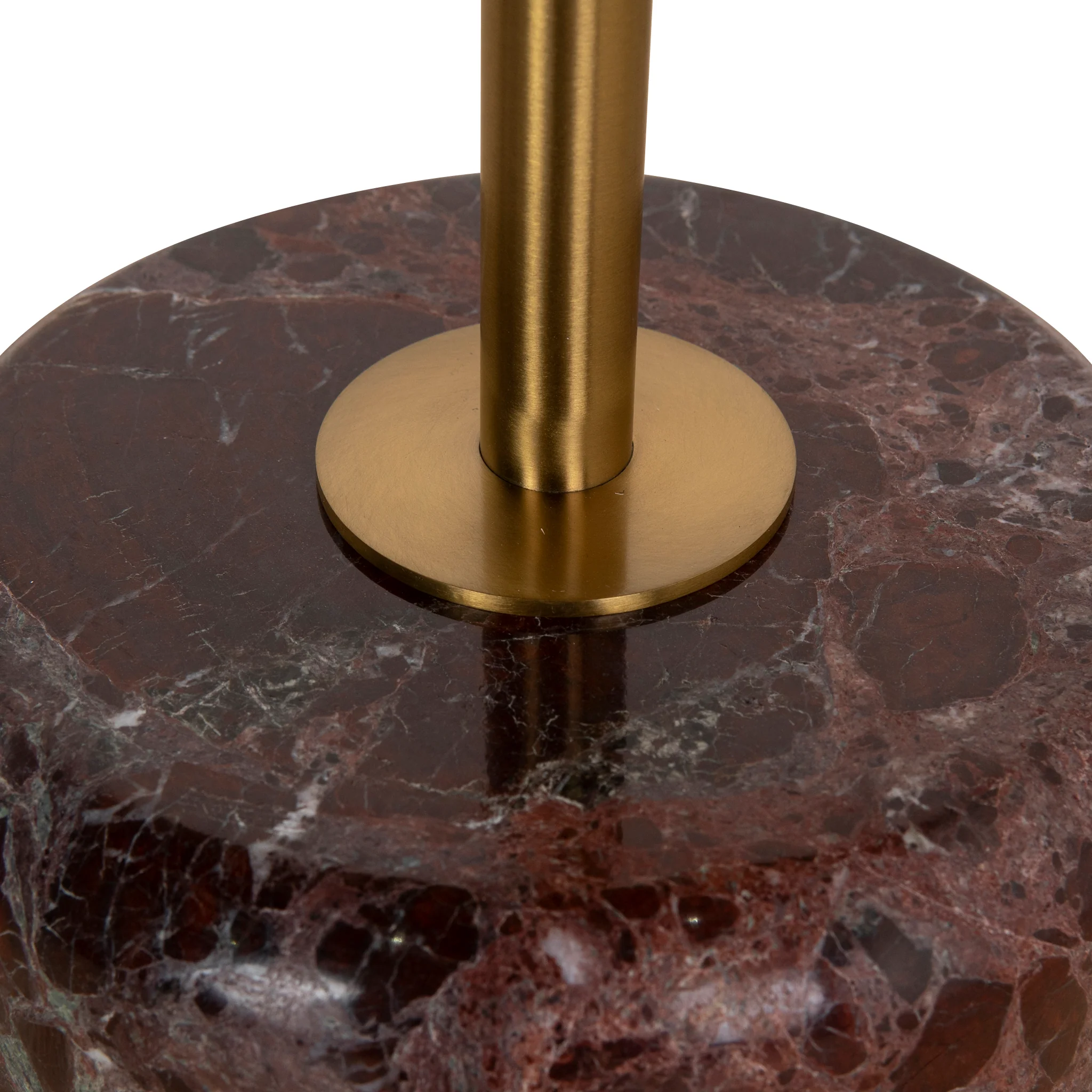 CST8797-NY 45cm Brushed Gold Side Table - Rosso Levanto Marble - Image 4