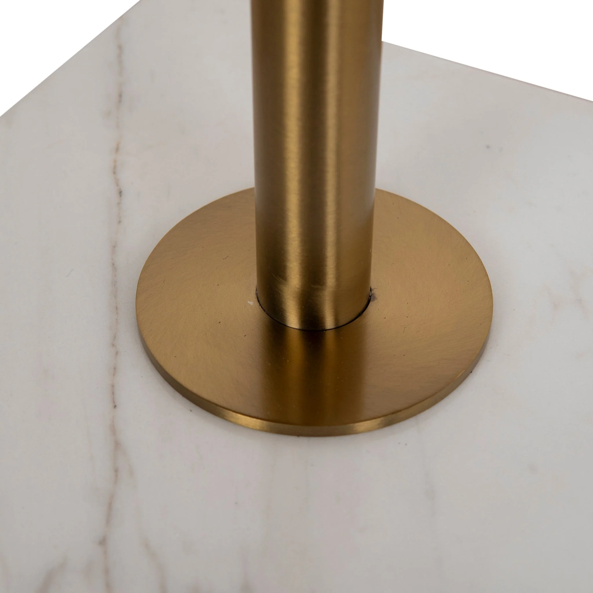 CST8798-NY 45cm Brushed Gold Side Table - Carrara Marble - Image 5