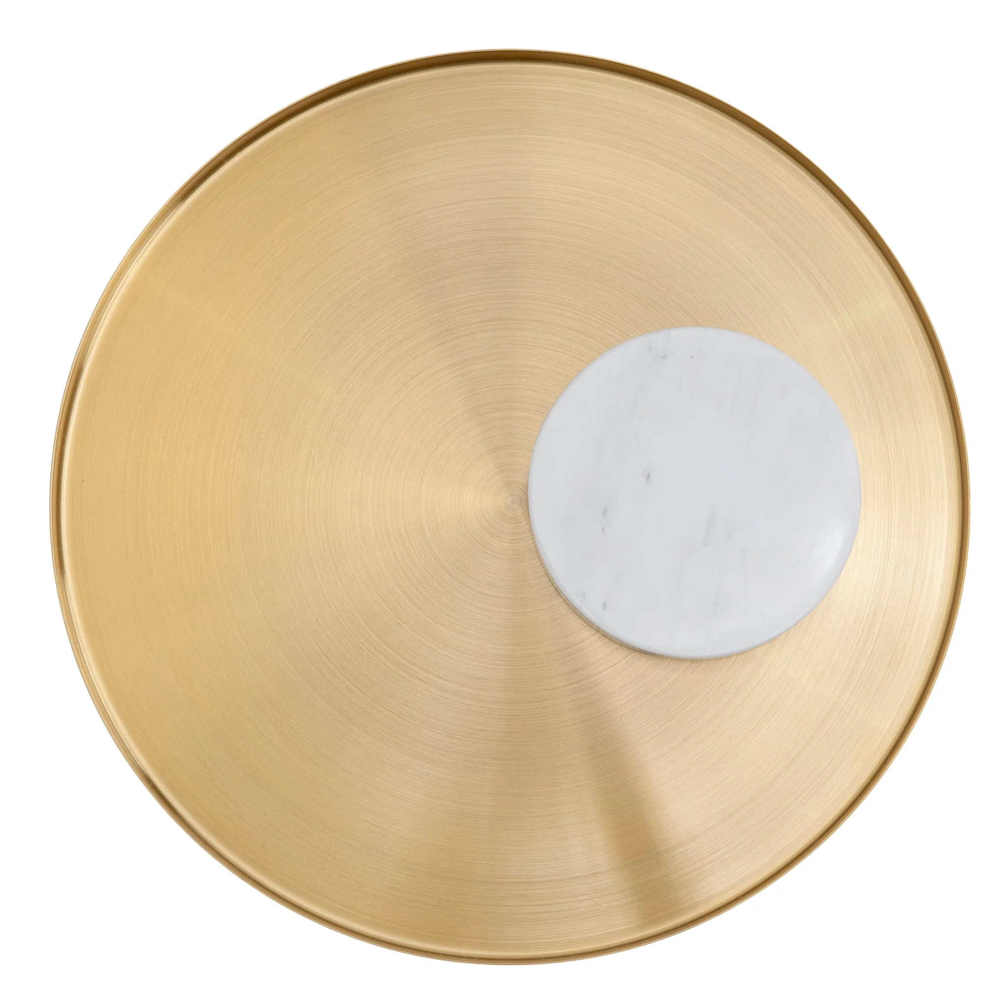 CST8801-NY 40cm Round Brushed Gold Side Table - Marble - Image 7