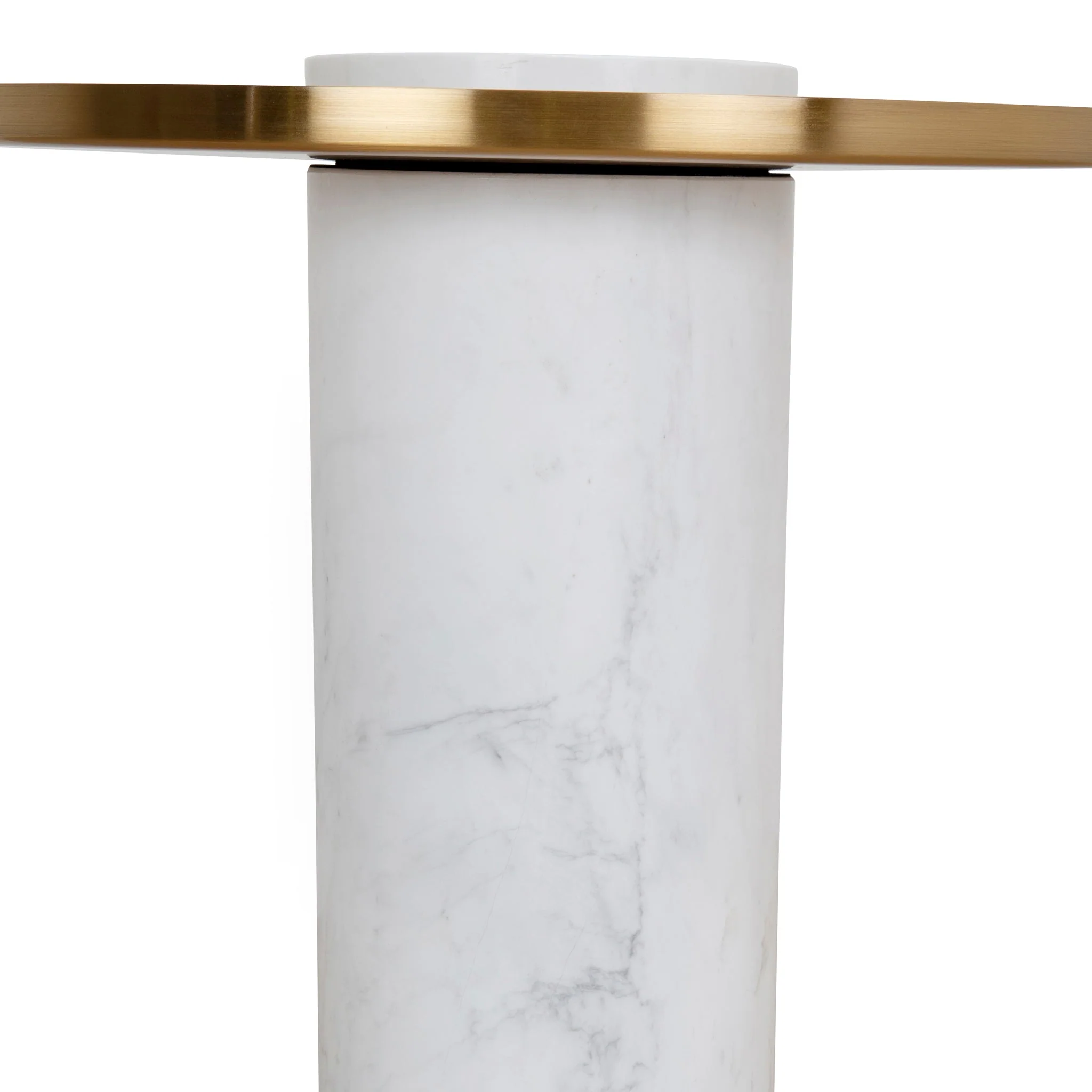 CST8801-NY 40cm Round Brushed Gold Side Table - Marble - Image 9
