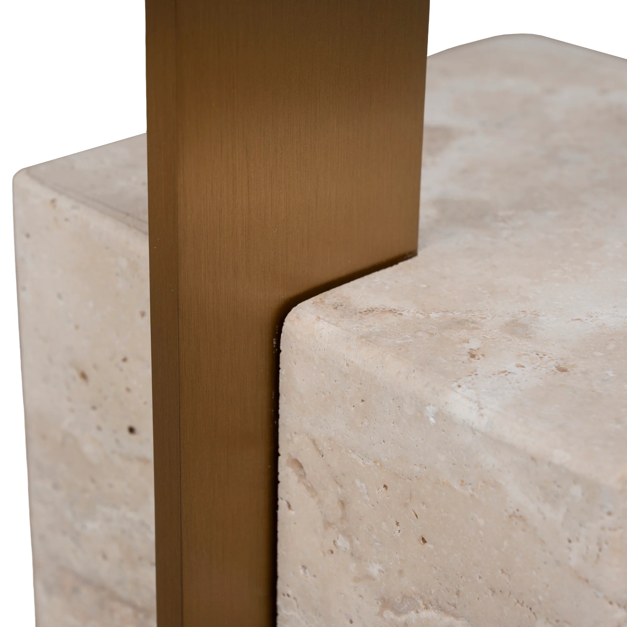 CST8802-NY 40 cm Brushed Gold Side Table - Natural - Image 14