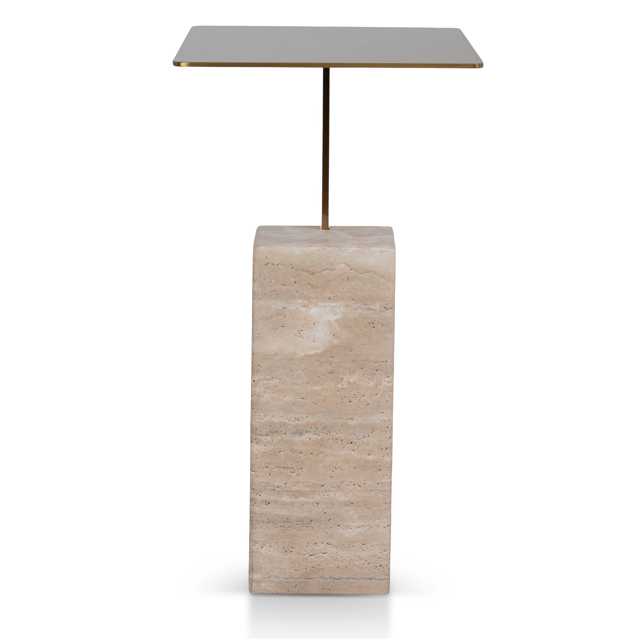 CST8802-NY 40 cm Brushed Gold Side Table - Natural - Image 3