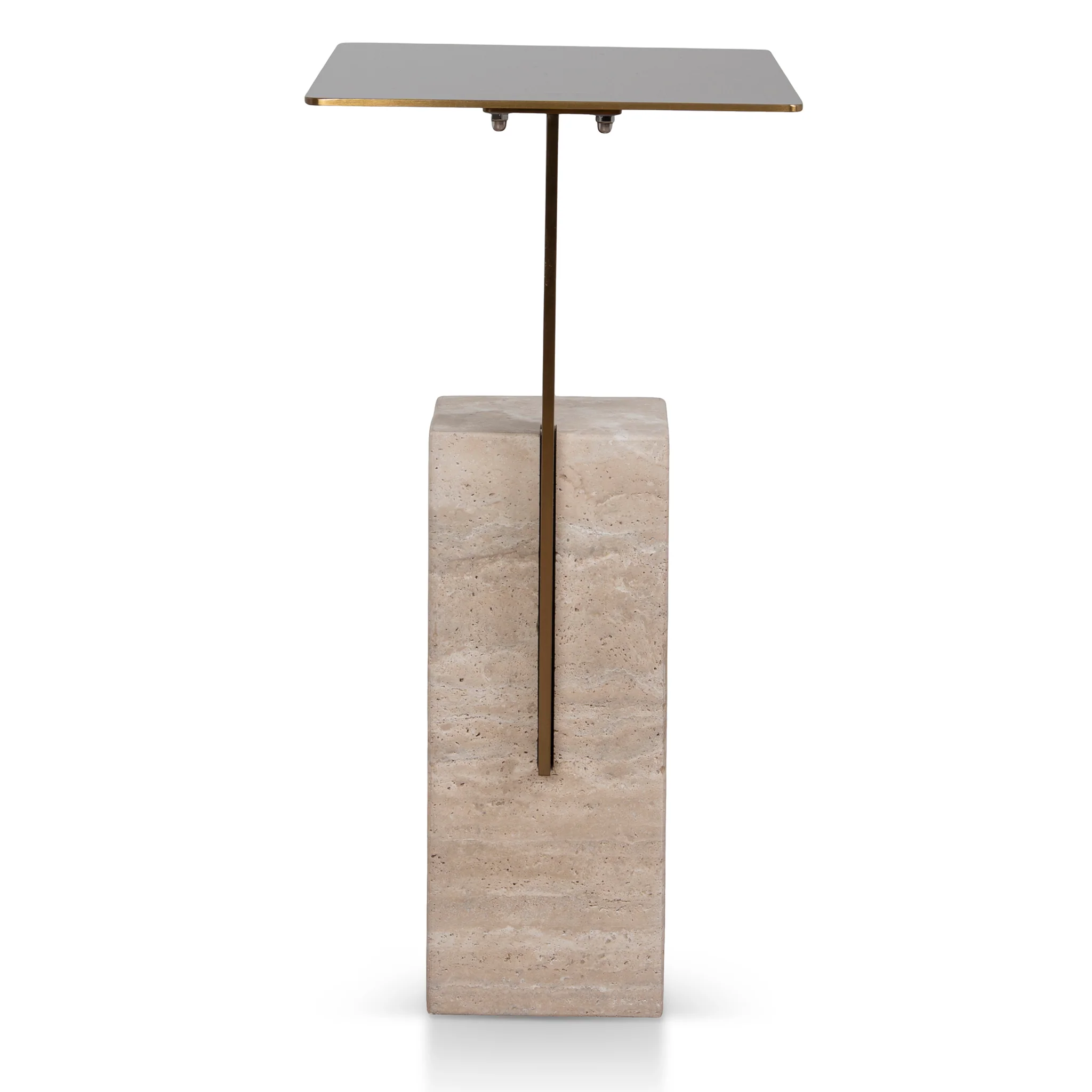 CST8802-NY 40 cm Brushed Gold Side Table - Natural - Image 6