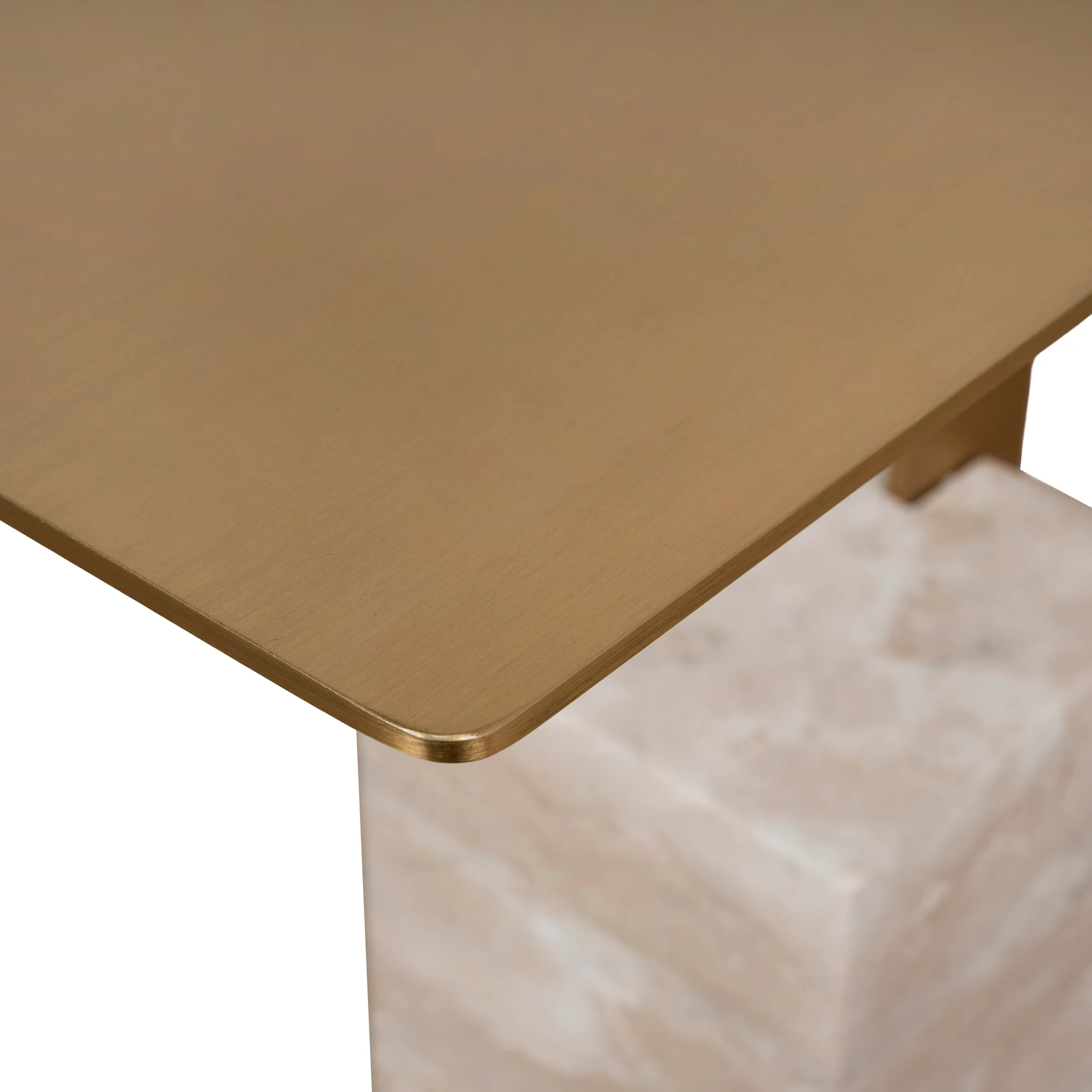 CST8802-NY 40 cm Brushed Gold Side Table - Natural - Image 9