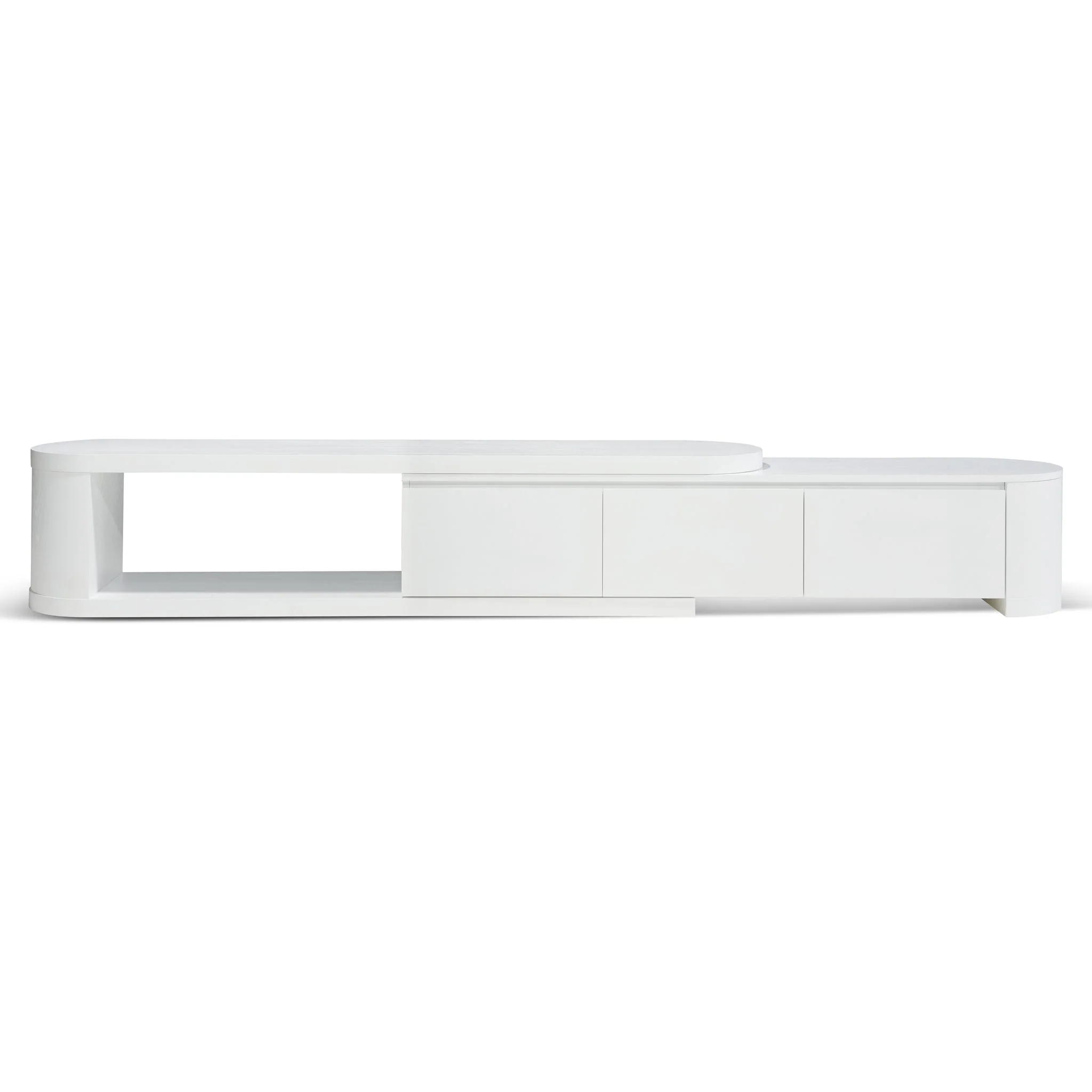 CTV10213-CN Extendable TV Entertainment Unit - Full White Oak - Image 2