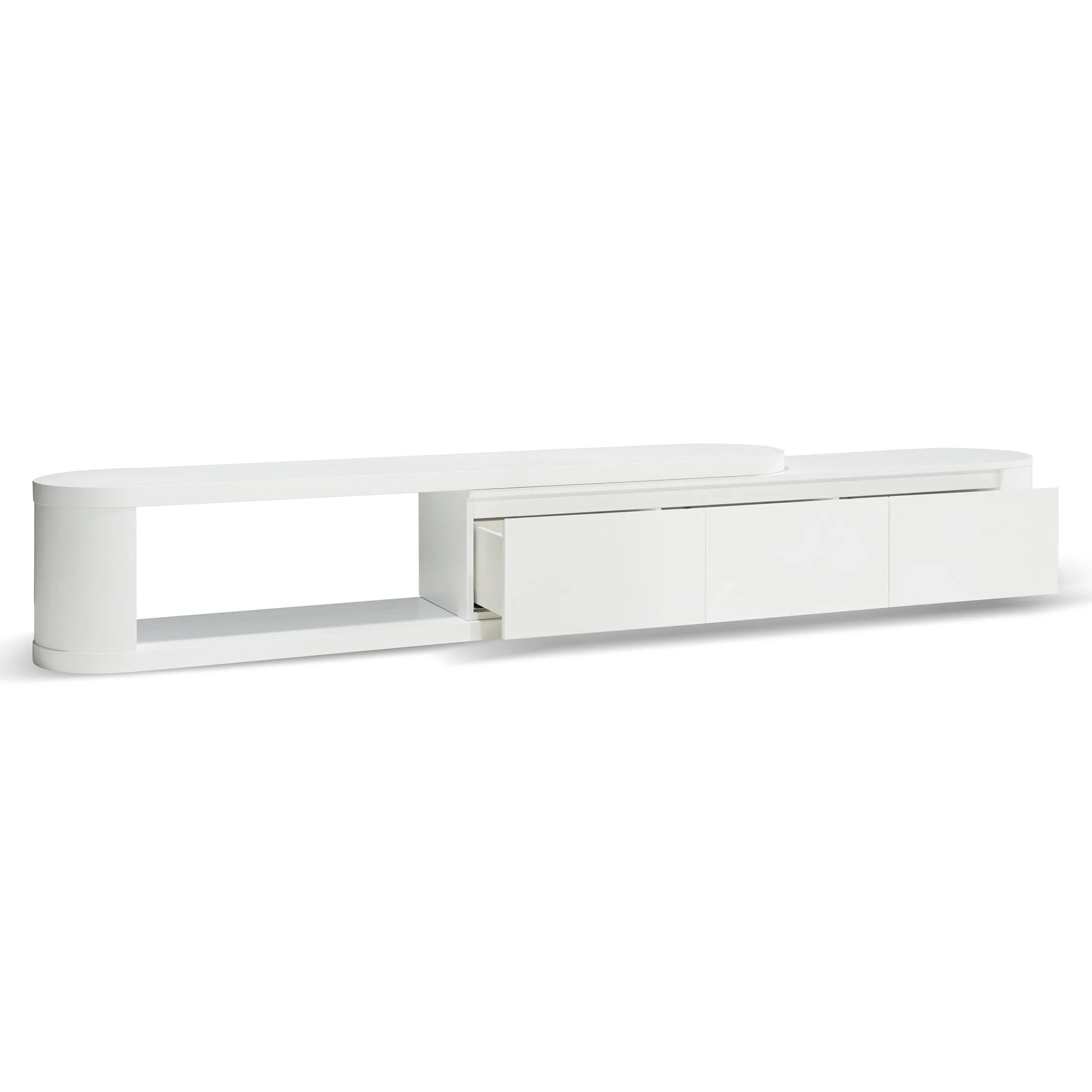 CTV10213-CN Extendable TV Entertainment Unit - Full White Oak - Image 3