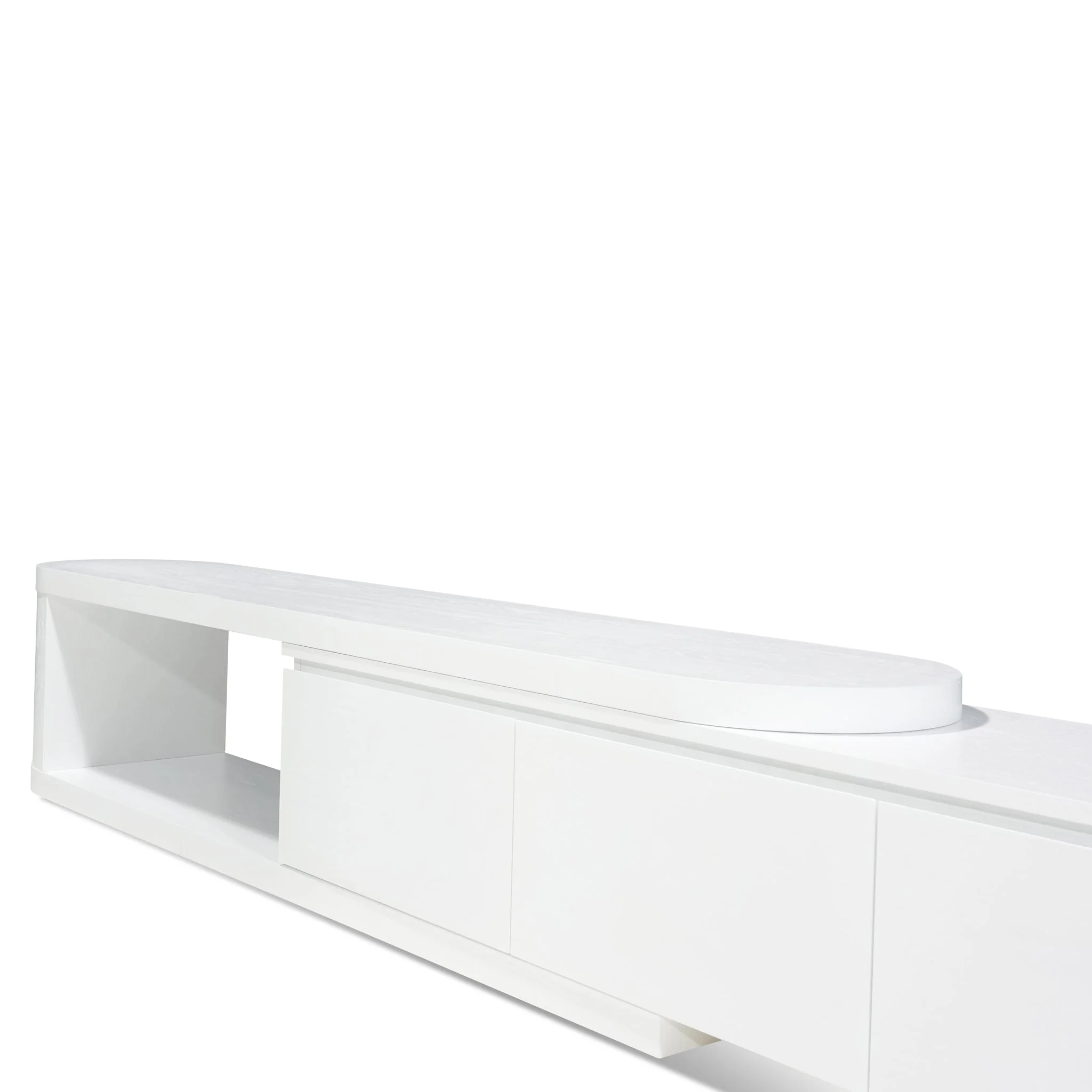 CTV10213-CN Extendable TV Entertainment Unit - Full White Oak - Image 8