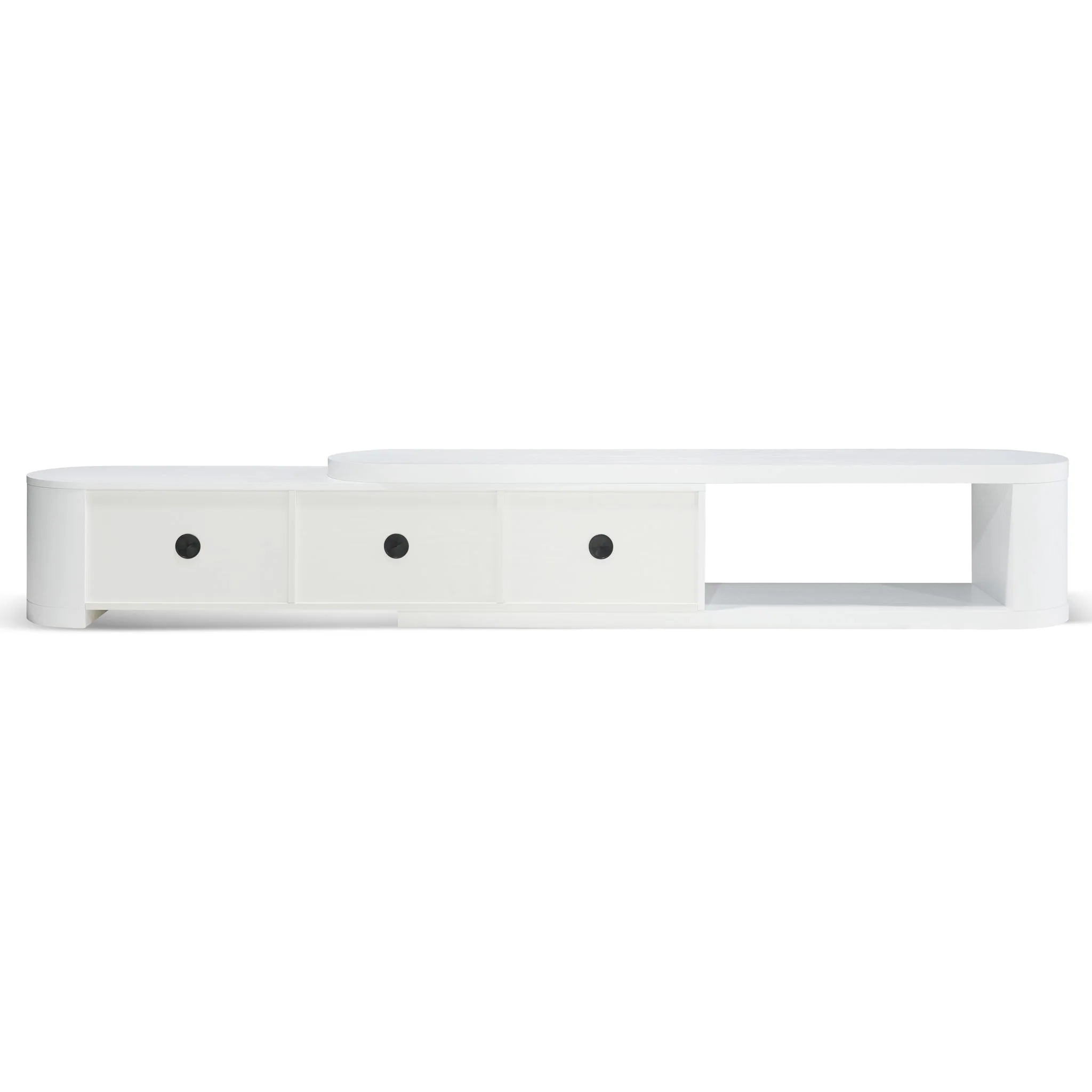 CTV10213-CN Extendable TV Entertainment Unit - Full White Oak - Image 9
