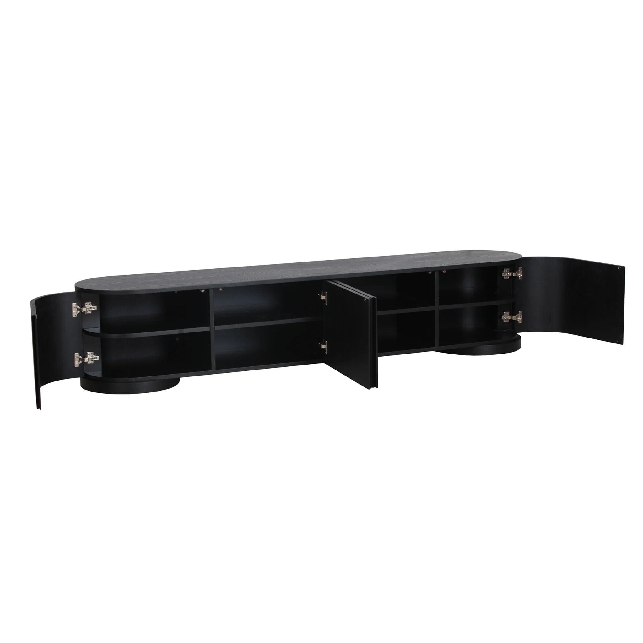 CTV10277-DW 2.2m TV Entertainment Unit - Full Black - Image 2