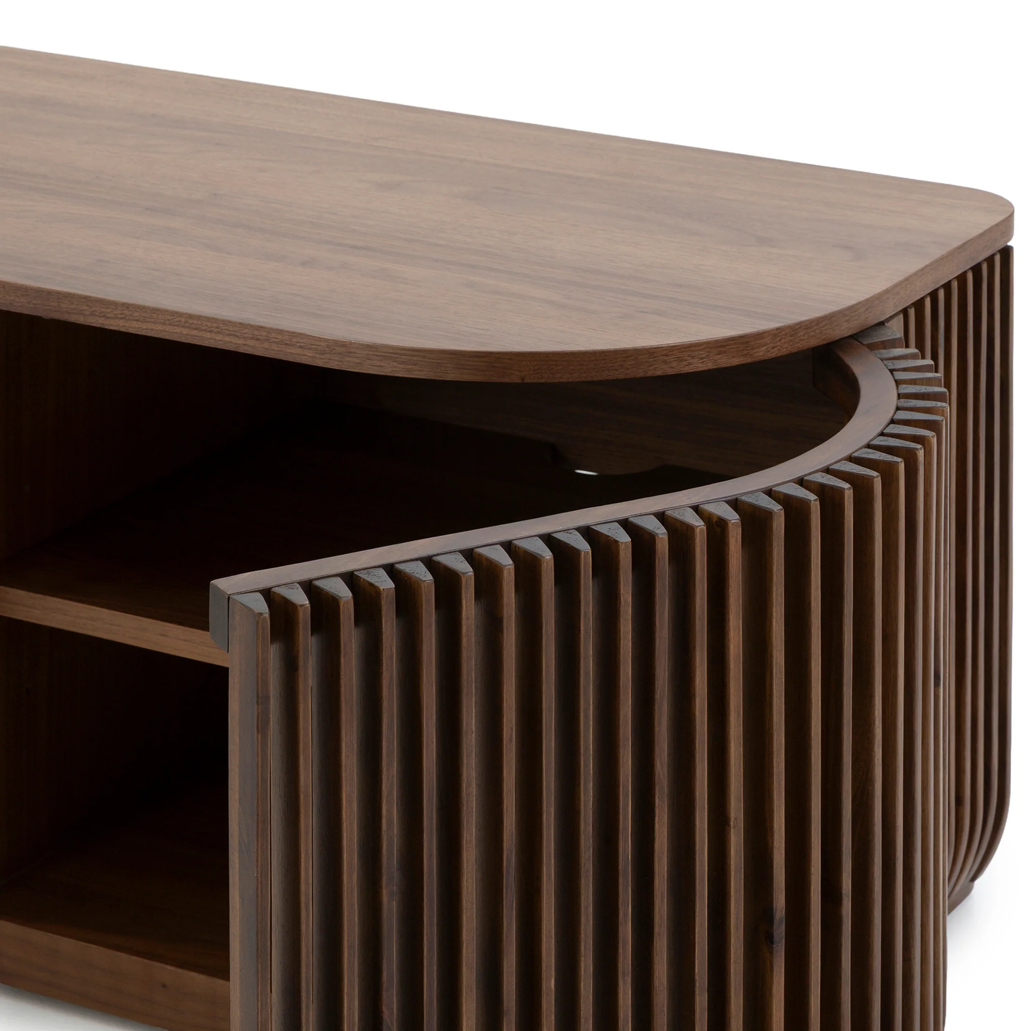 CTV10688-CU 2.15m TV Entertainment Unit - Walnut Stain - Image 8